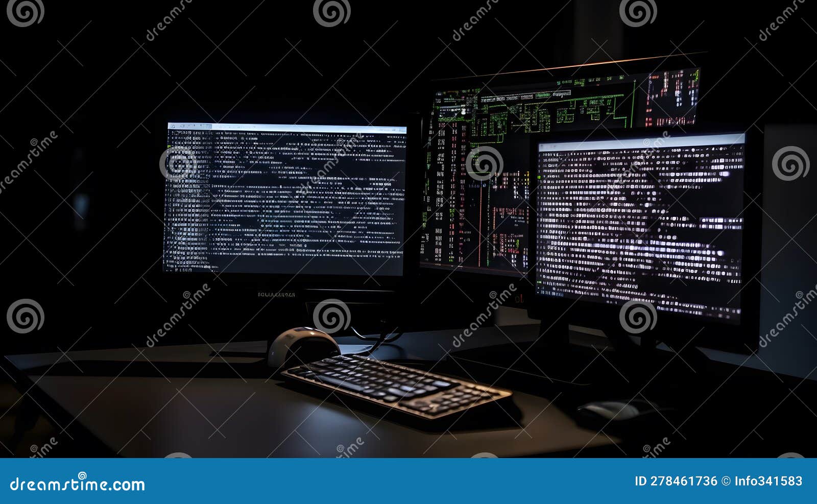 Programming Code Screen Monitor Technology Generative AI Stock ...