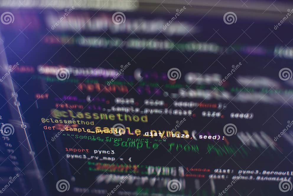 Programming Code Screen of Software Developer. Software Programming ...