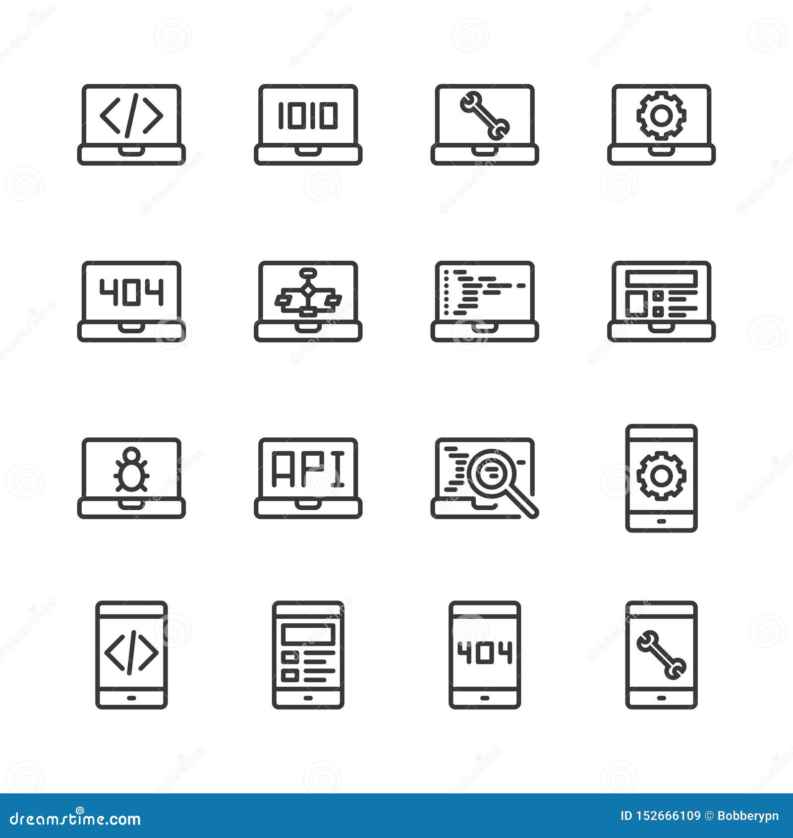 Programming and Coding Icon Set.Vector Illustration Stock Vector ...