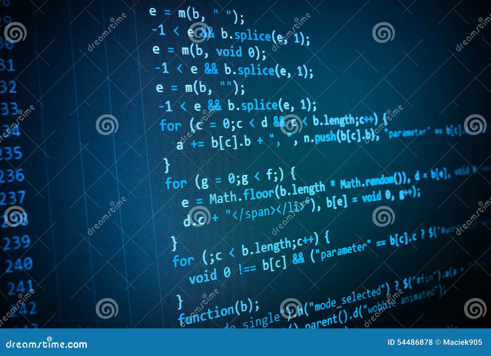 Programming Coding Source Code Screen. Stock Photo - Image: 54486878