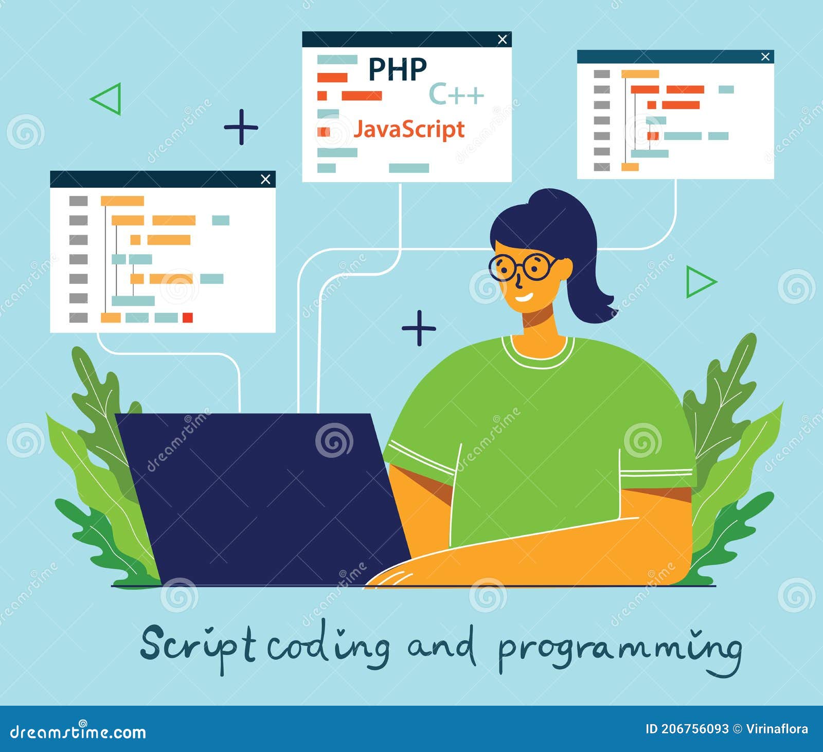 Programming and Coding, Website Development, Web Design.Flat Design ...