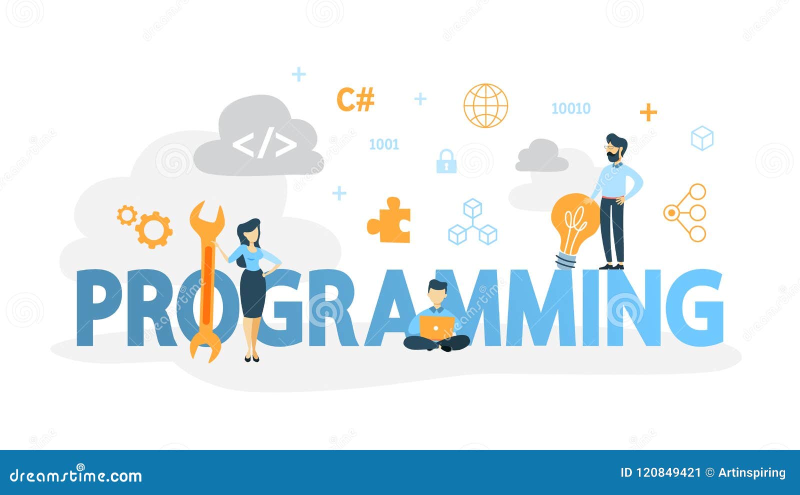 Programming Concept Illustration Stock Vector - Illustration of code ...