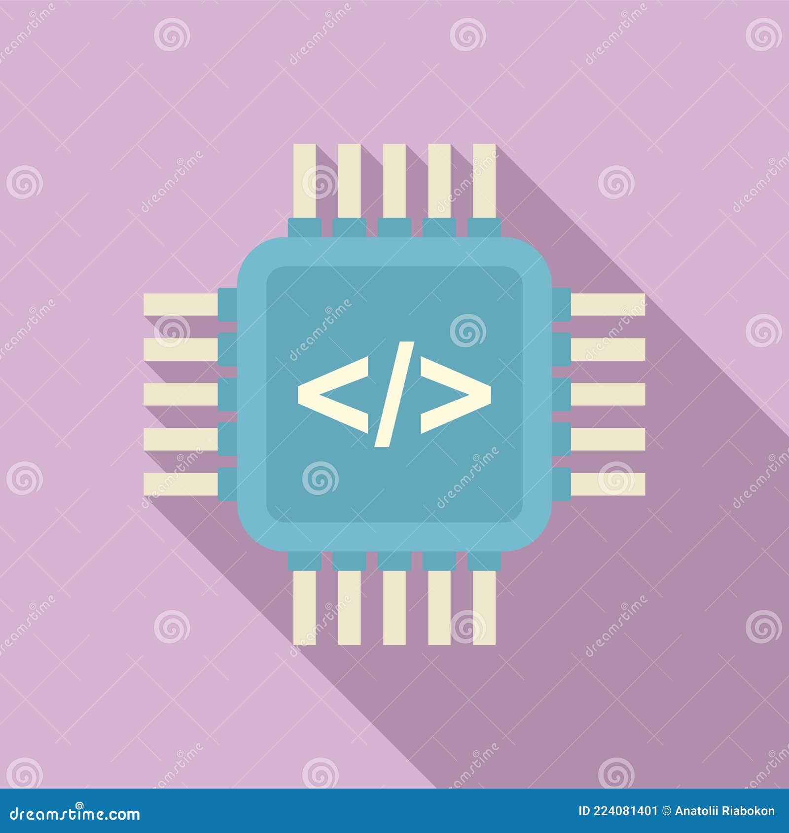 Programming Processor Icon Flat Vector. Arduino Software Stock Vector ...