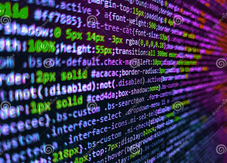 Programming Source Code Abstract Screen of Software Developer ...
