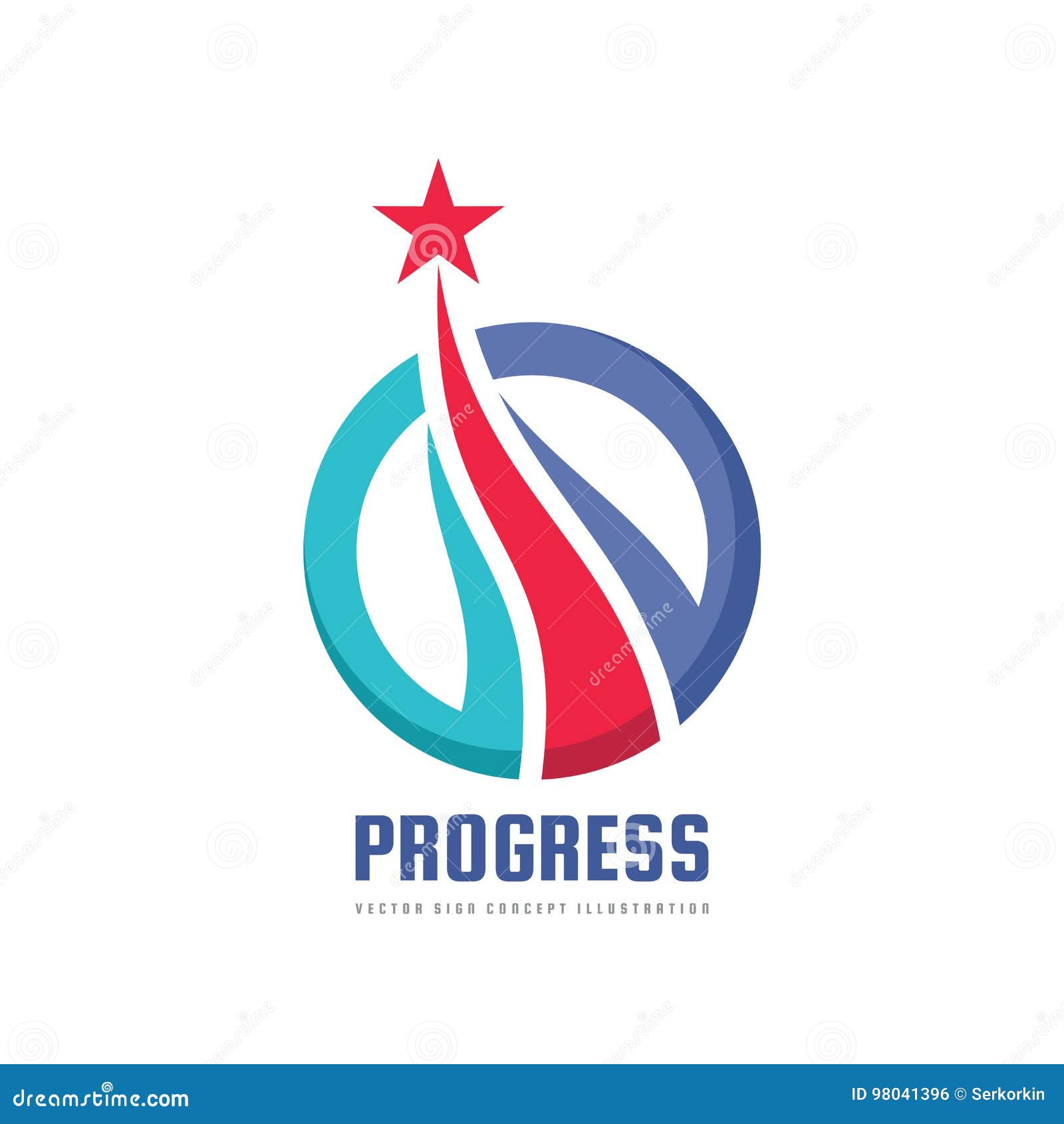 progress - abstract  logo.  s with star sign. development . sucess icon. growth and start-up concept