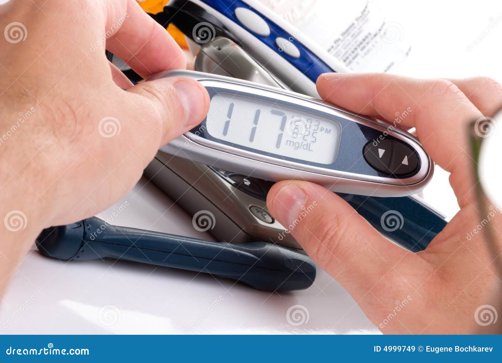 Progress in Glucose Level Blood Test Equipment Stock Image Image of