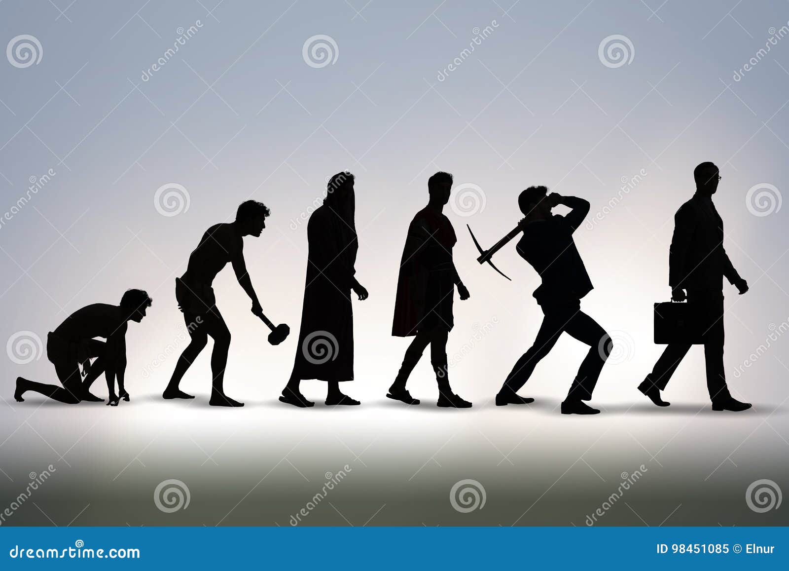 The Progression of Man Mankind from Ancient To Modern Stock Image ...