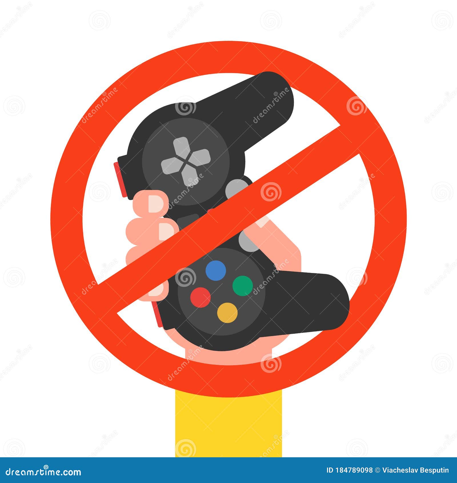 Prohibición De Juegos De Ordenador Para Niños. del Ilustración de pictograma, rojo: 184789098