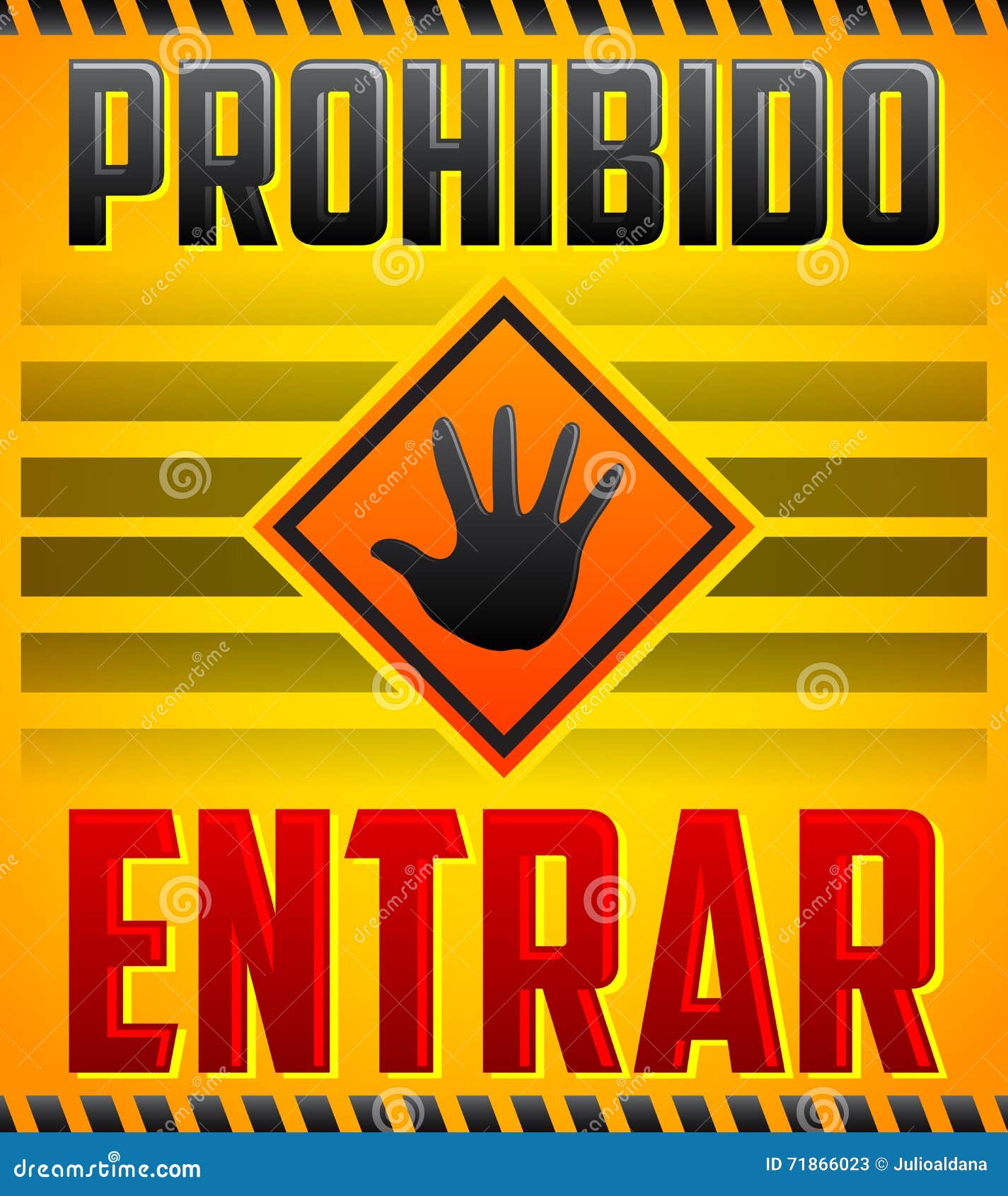 prohibido entrar - entrance prohibited, do not enter spanish text