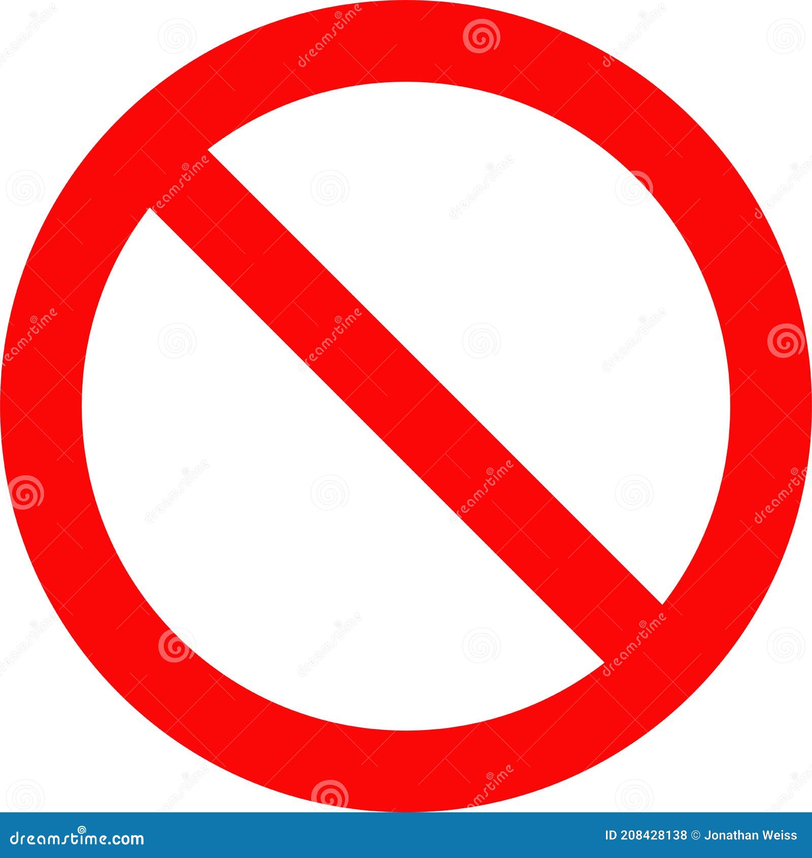 Prohibited And Forbidden No Red Circle With Slash Sign With White Bed And Isolated On A