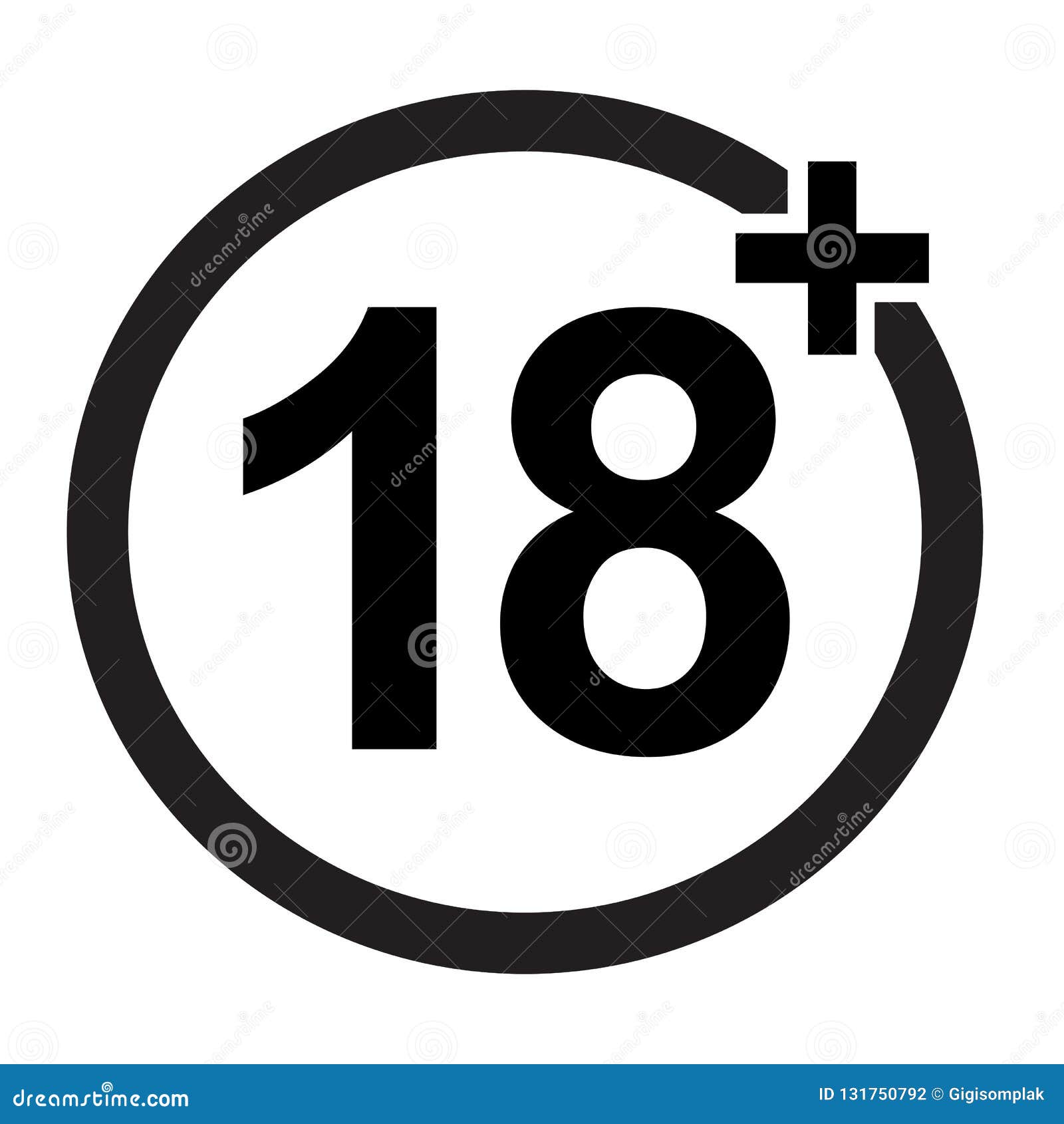 Ярлык 18. Знак 18 +. Ограничение 18 на прозрачном фоне. Знак 18 без фона.