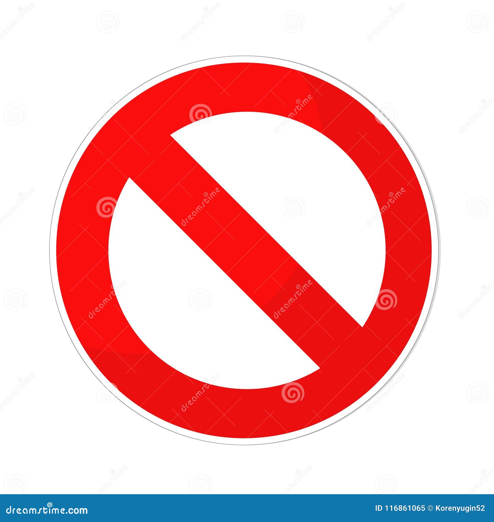 prohibited sign flat  on white, stock  