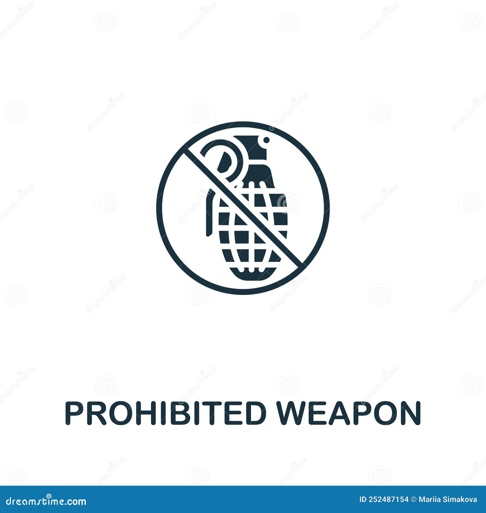 Prohibited Weapon Icon. Monochrome Simple Line Protest Icon for Templates,  Design and