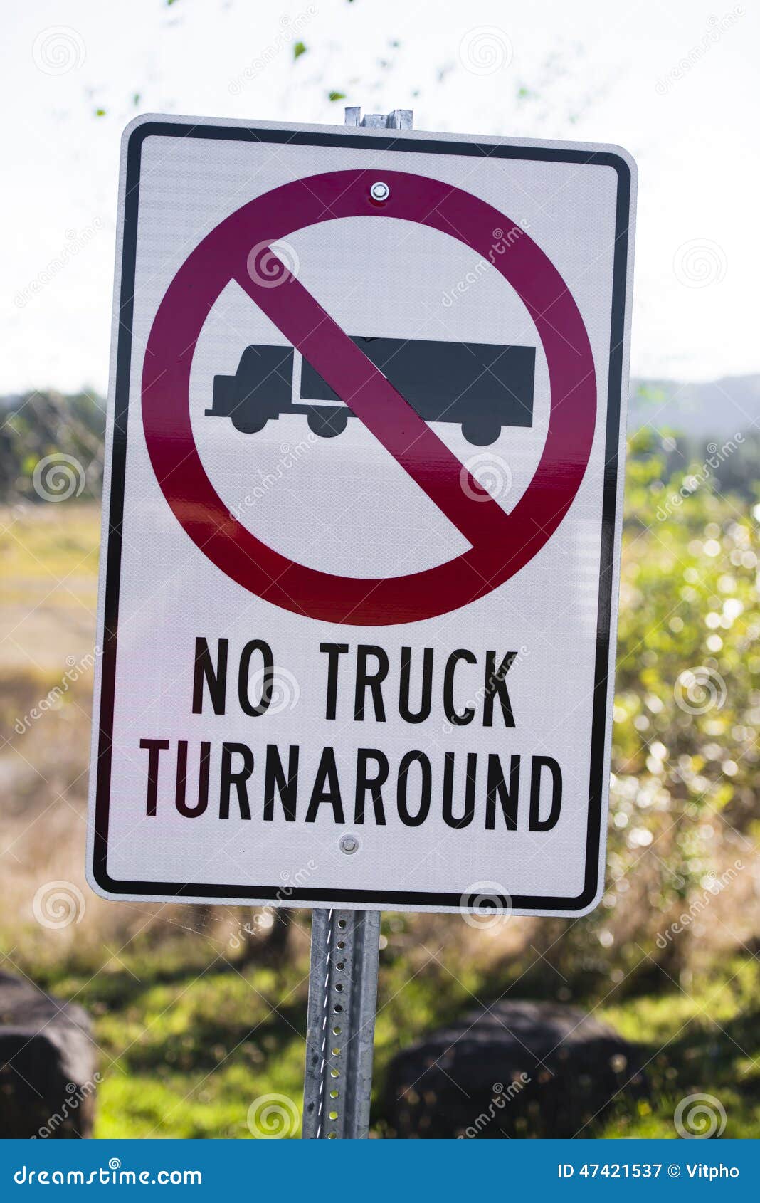 No Truck Turn Arounds 9" x 6" Metal Sign 