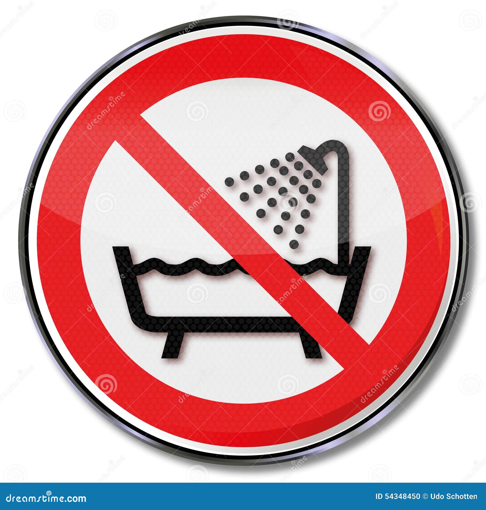 Prohibition Sign Do Not Use this Unit in the Bath Stock Vector