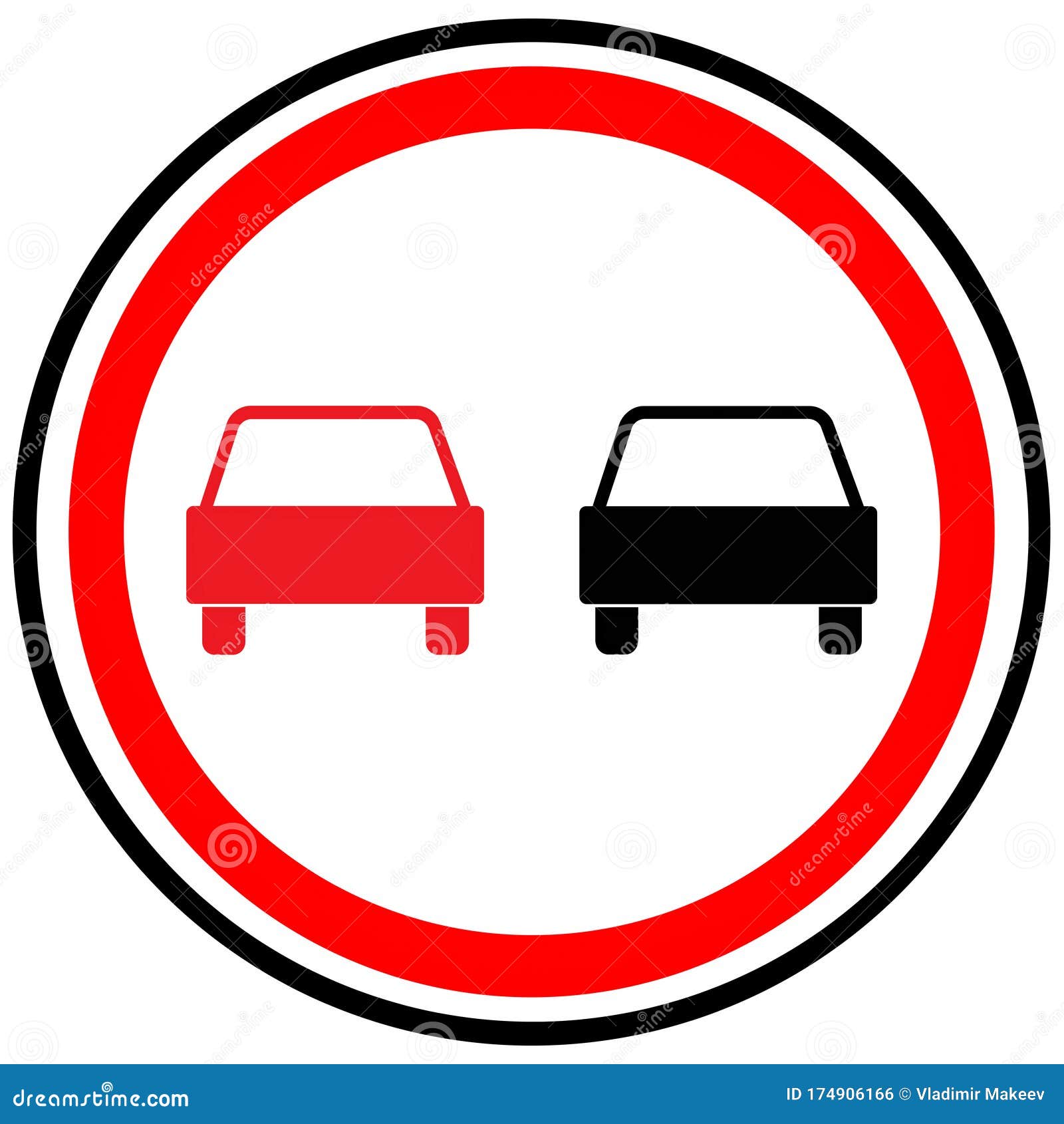 In Ce Situatii Este Interzisa Depasirea Overtaking Prohibited Sign Isolated On White - Road Safety - Depasirea