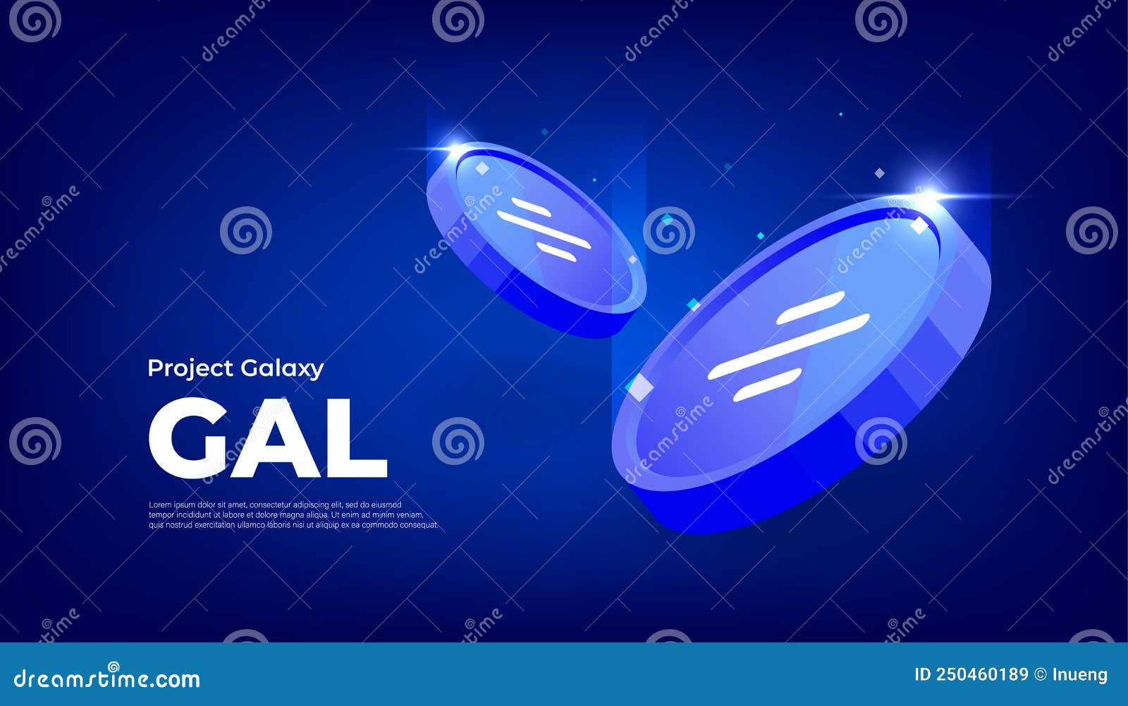 Project Galaxy GAL Coin Banner. GAL Coin Cryptocurrency Concept Banner  Background Stock Vector - Illustration of blockchain, currency: 250460189