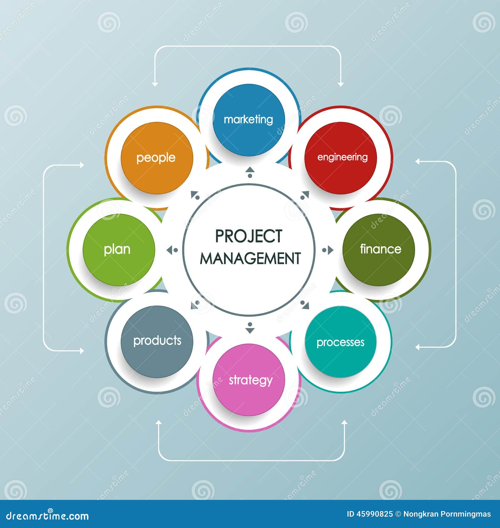 Project Management Business Plan With Circle Shape Stock Vector - Image ...