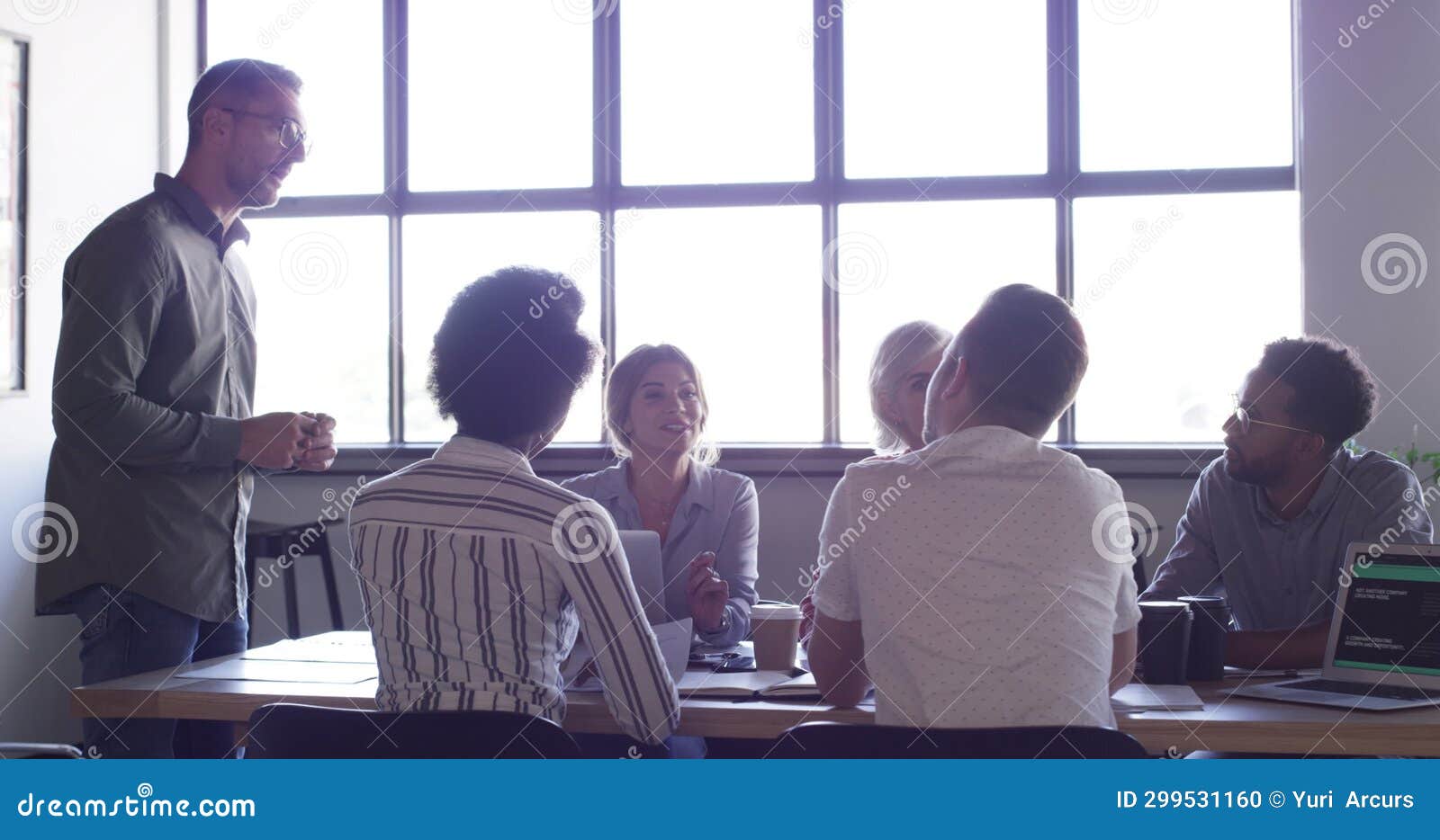 Project Management Meeting, Business People and Man Consulting