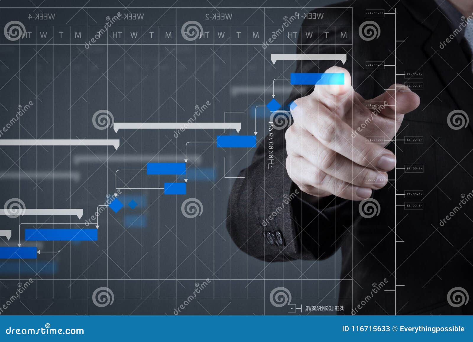 project manager working and update tasks with milestones progress