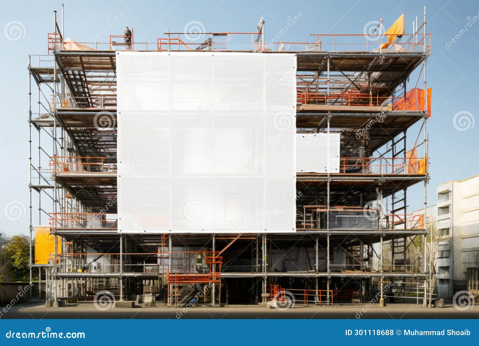 project planning perfection scaffold and building mock up in a construction setting