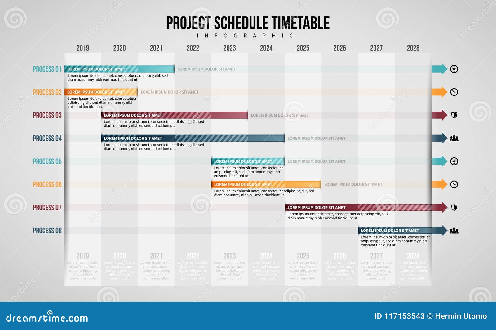 project schedule timetable infographic