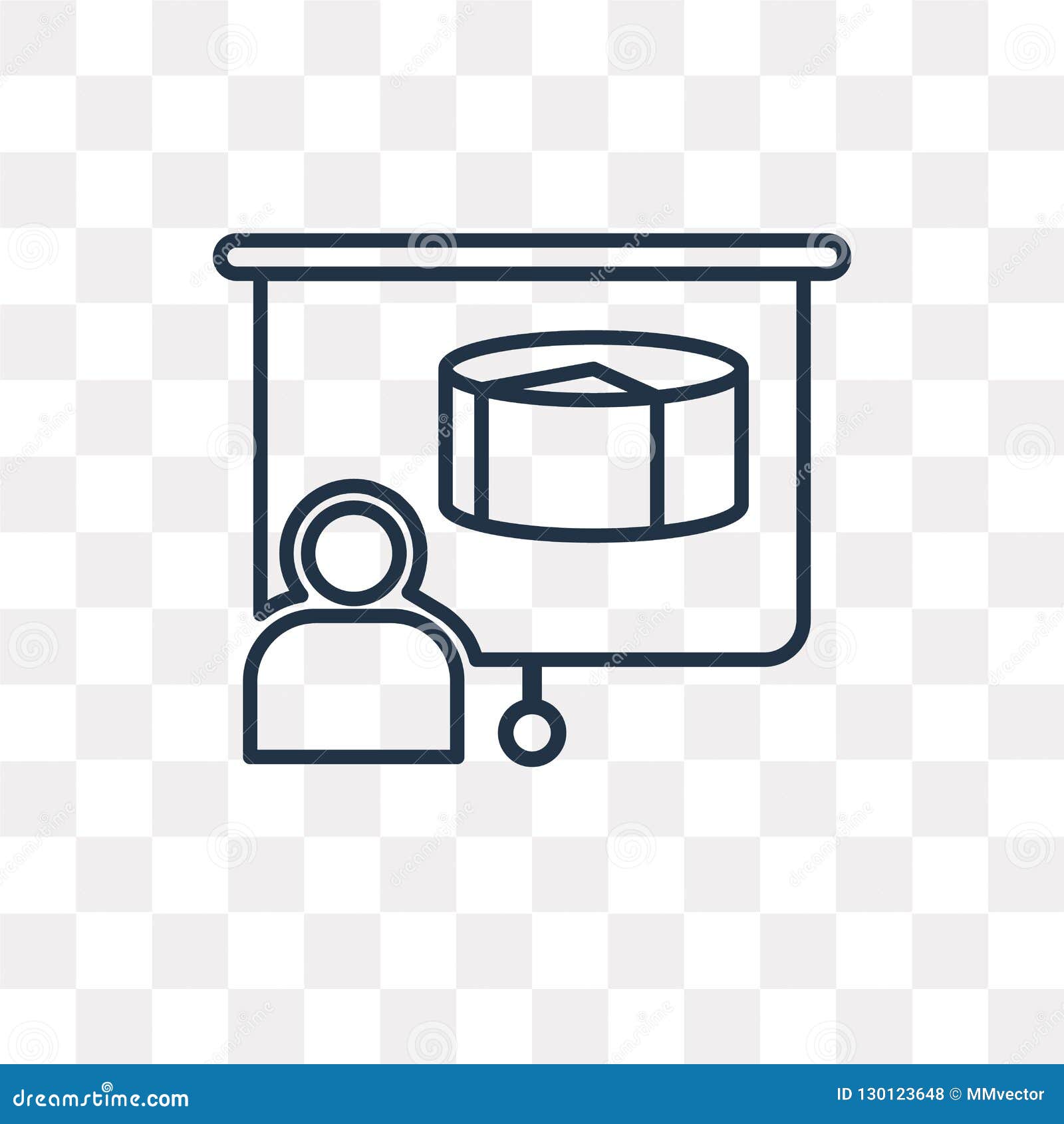 Project Vector Icon Isolated On Transparent Background, Linear P Stock