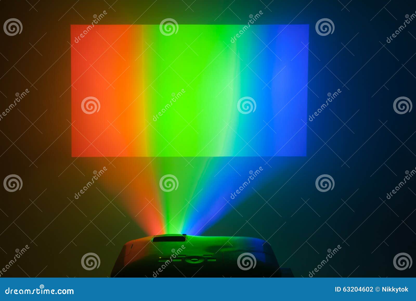 Projector in Action with Illuminated Rgb Screen Stock Photo Image of
