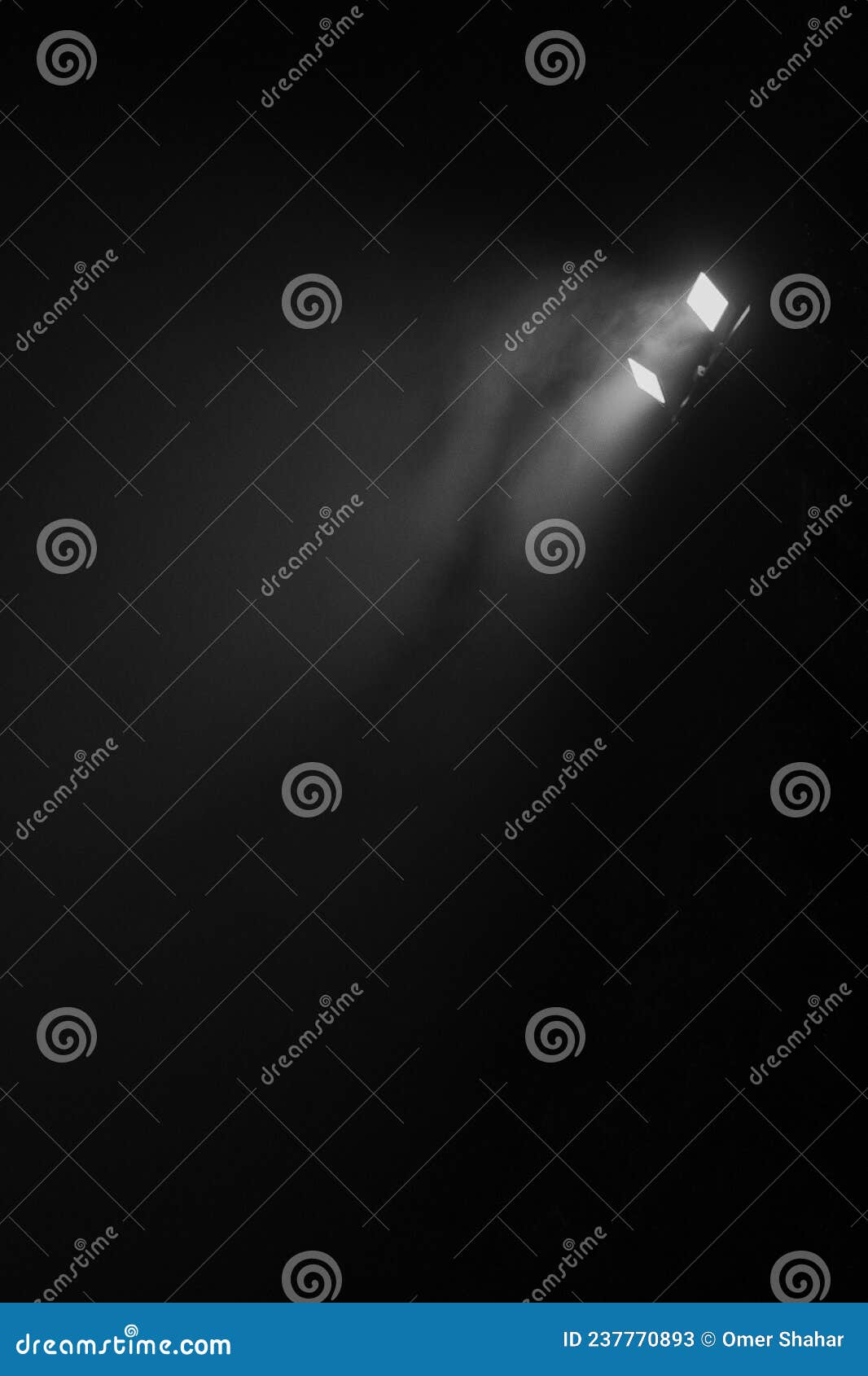 Projector Light in the Darkness Stock Image Image of design, night