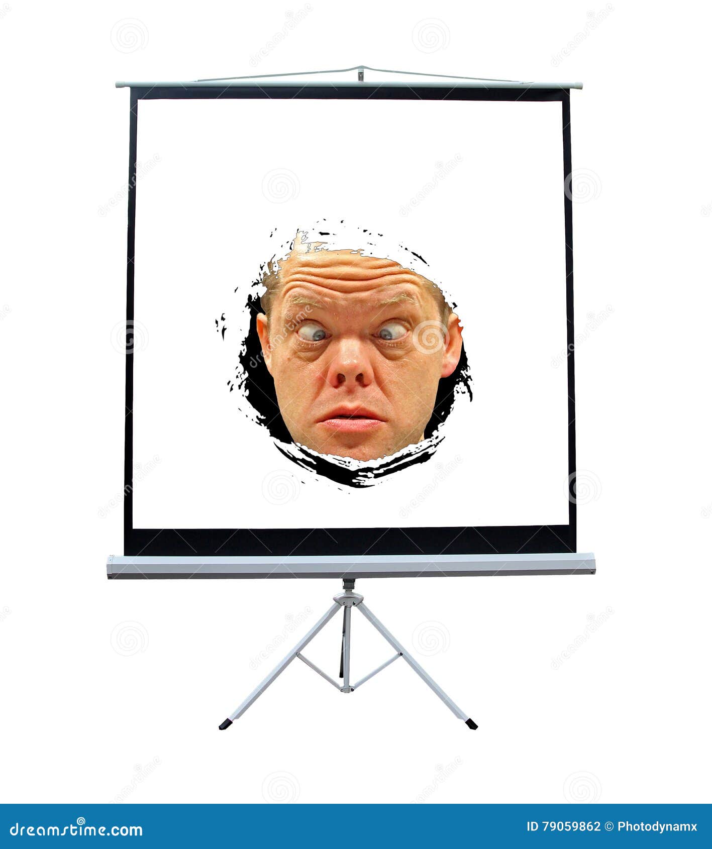 Projector Screen Face of Horror Stock Photo Image of expressions, blank 79059862