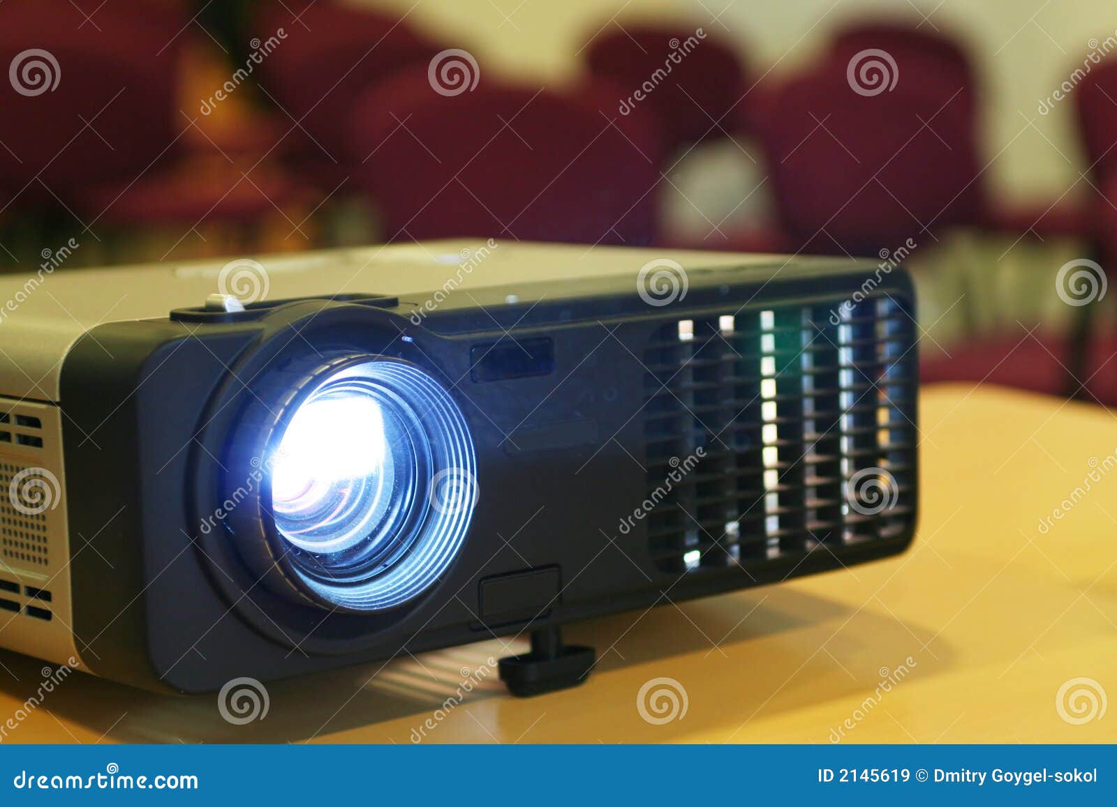 Projector on table stock image. Image of career, brown 2145619