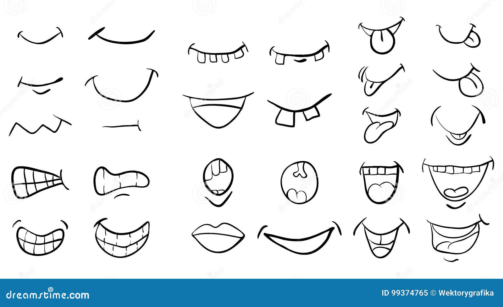 Projeto Ajustado Do ícone Do Símbolo Do Vetor Da Boca Dos Desenhos