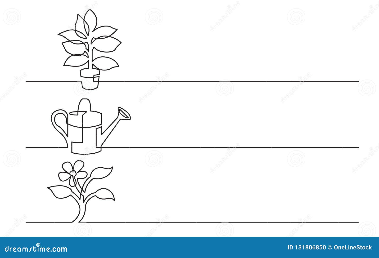 A Lápis Desenho Contínuo Do Grupo Do Vetor De Plantas Preto E