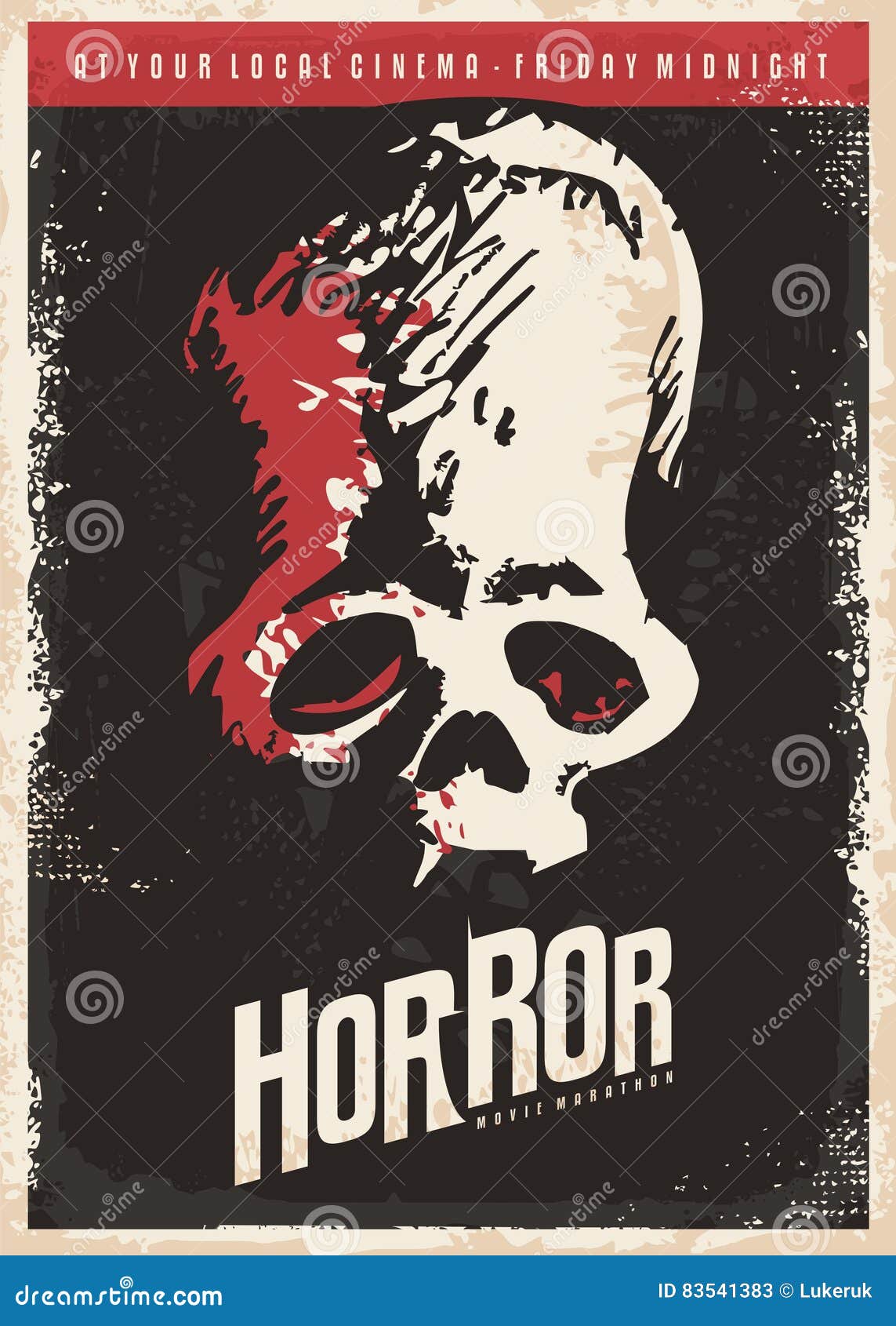 Projeto Do Cartaz De Filmes De Terror Ilustração do Vetor