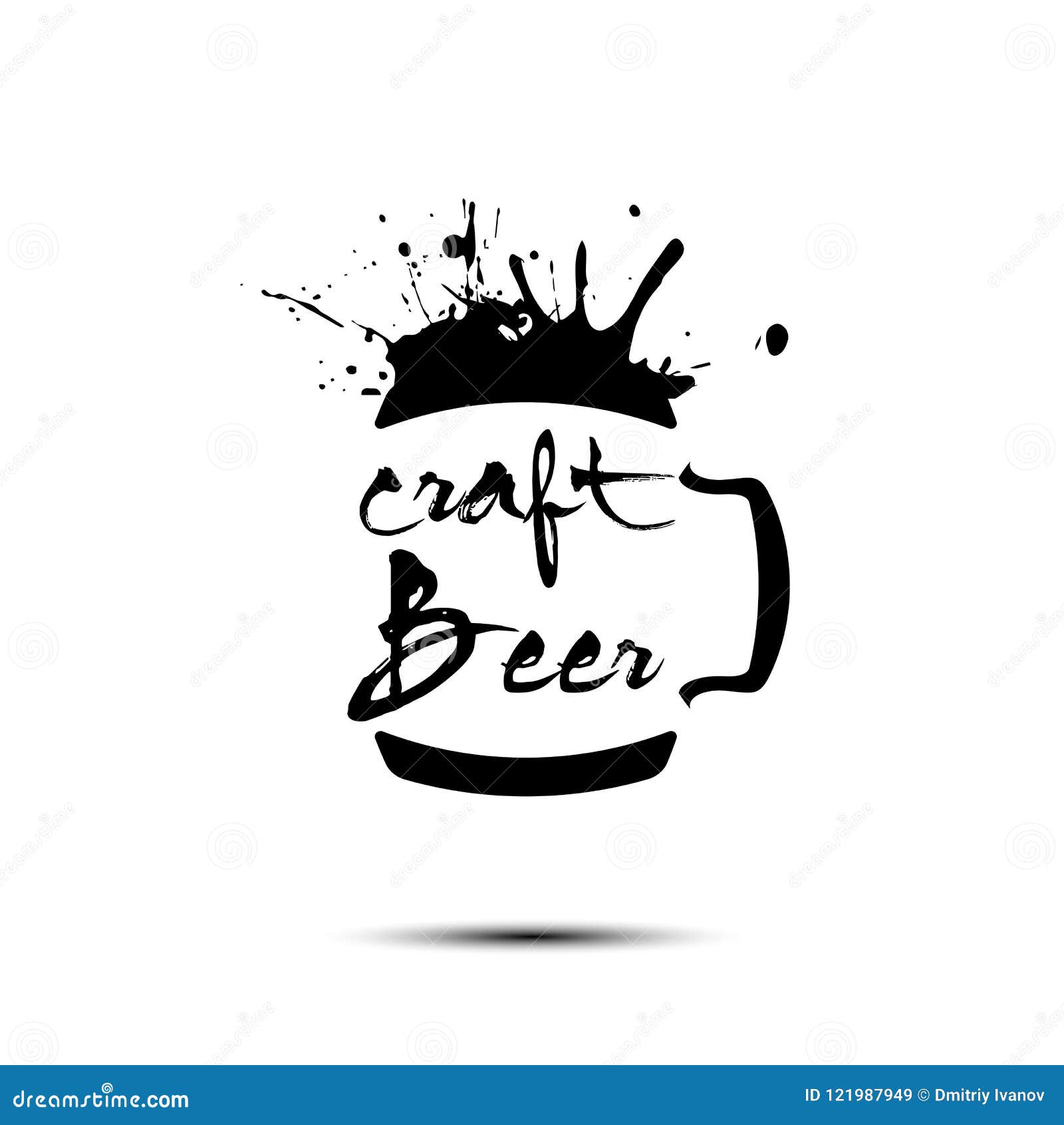 Projeto do molde do logotipo do ofício da cerveja. Tipografia da cerveja do ofício Projeto do molde do logotipo da cerveja Estilo do Grunge Propaganda da cerveja Ilustração do vetor