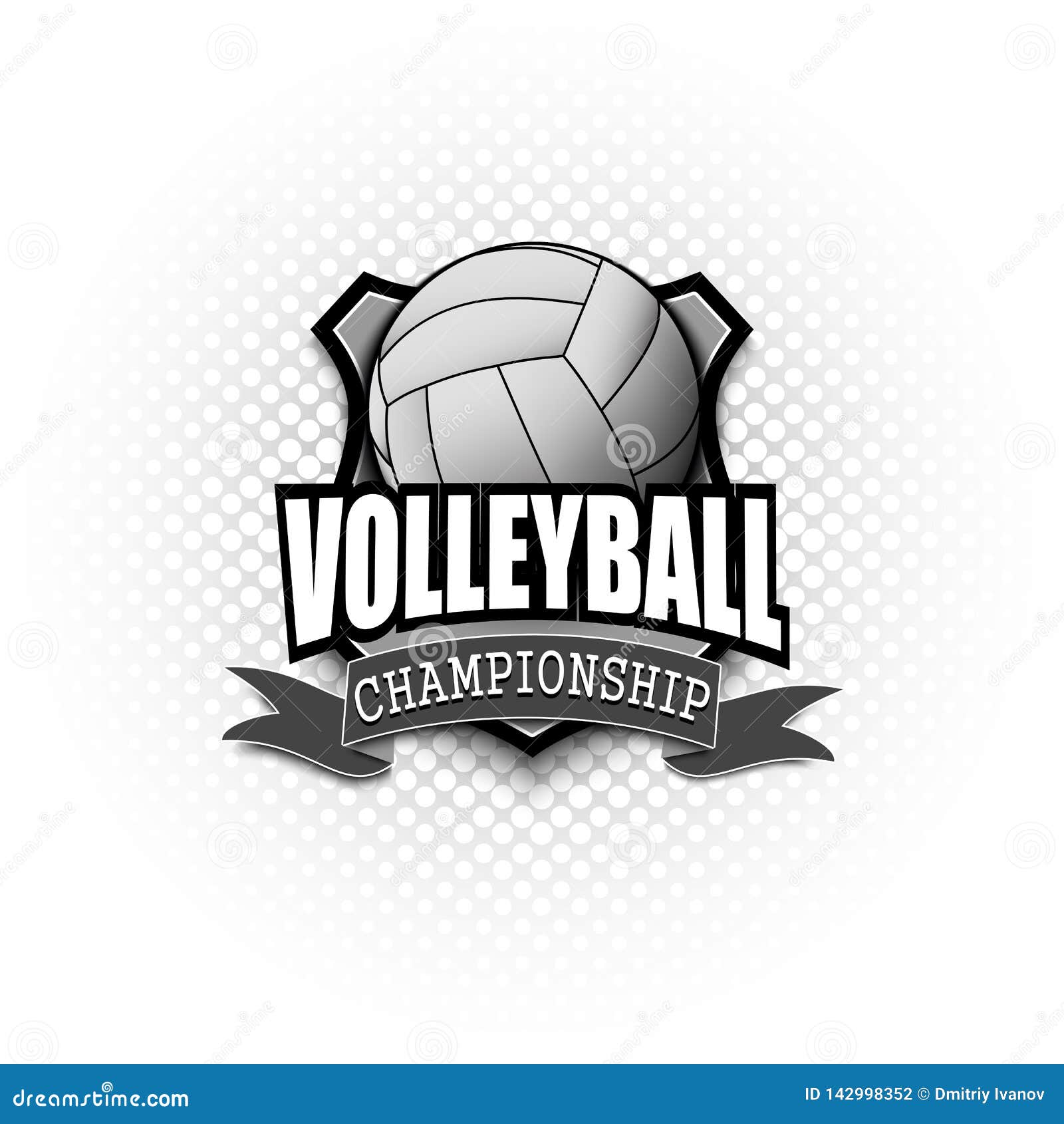 Projeto Do Molde Do Logotipo Do Voleibol Ilustração do Vetor