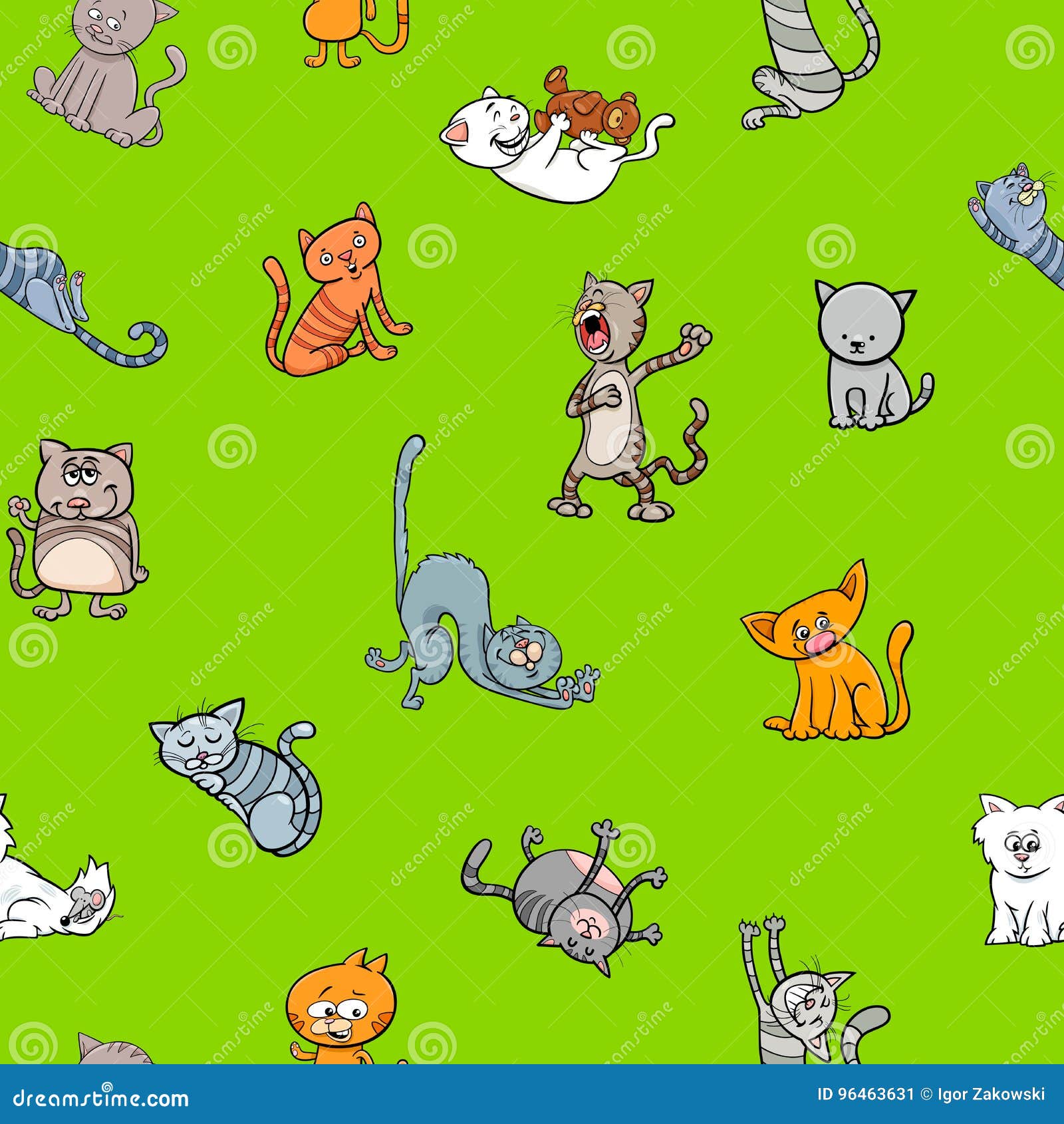 Grupo de gatos fofos para papel de parede e desenhos gráficos