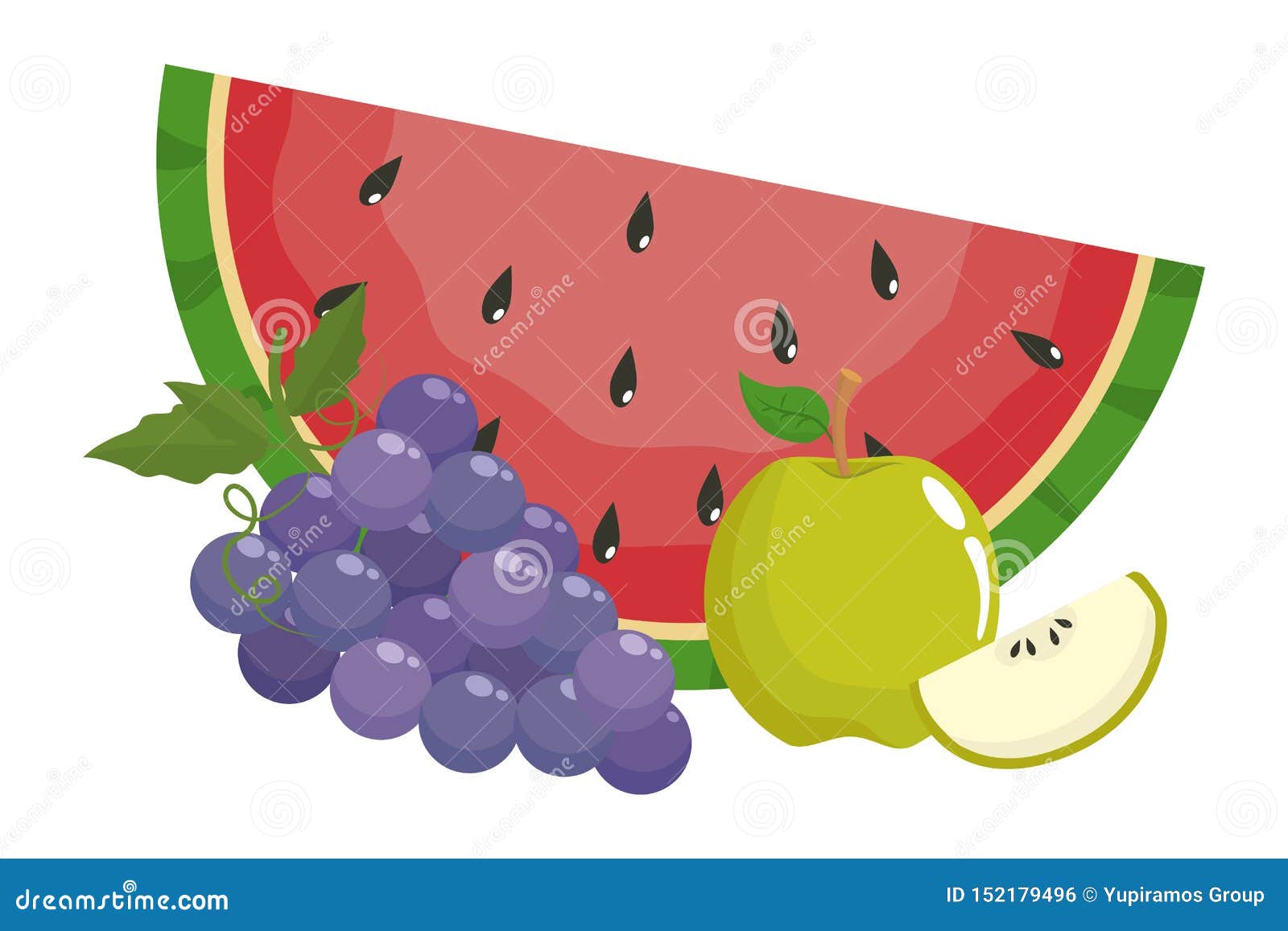 Um Monte De Uvas. Ilustração Deliciosa De Comida De Fruta. Modelo