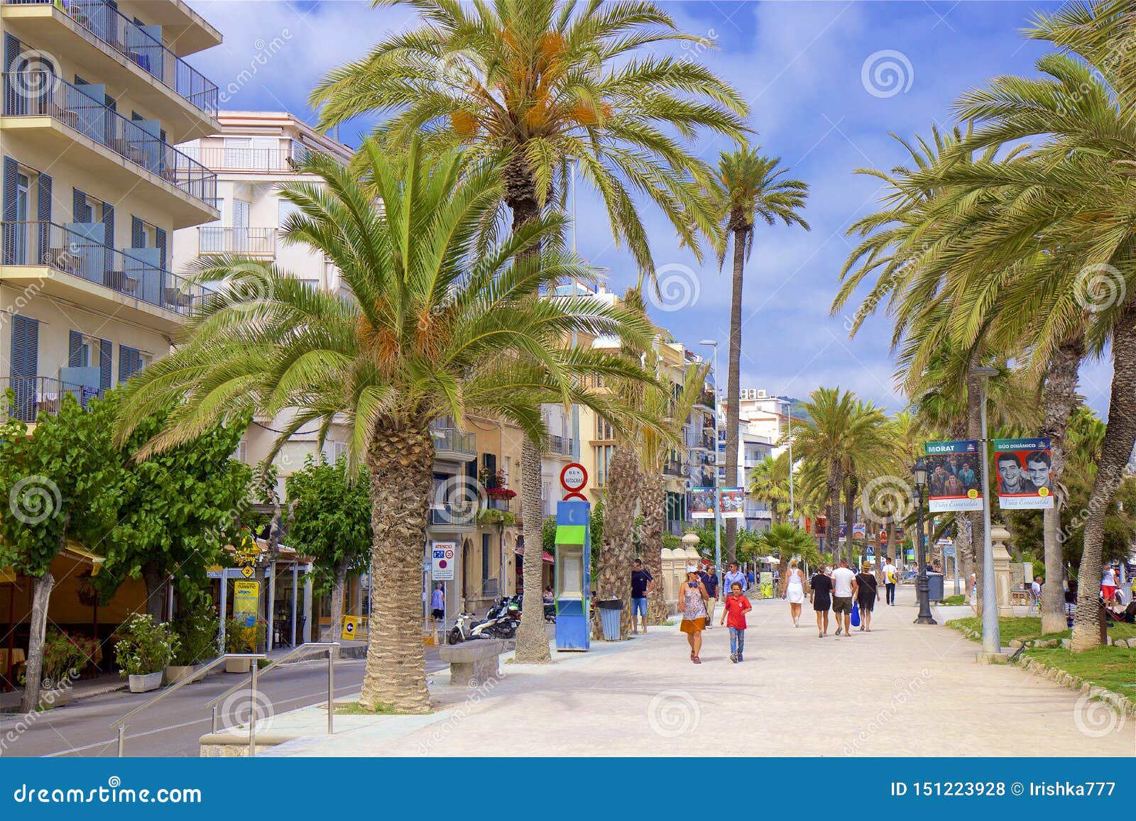 Promenade and Beach in Sitges, Spain Editorial Stock Photo - Image of ...