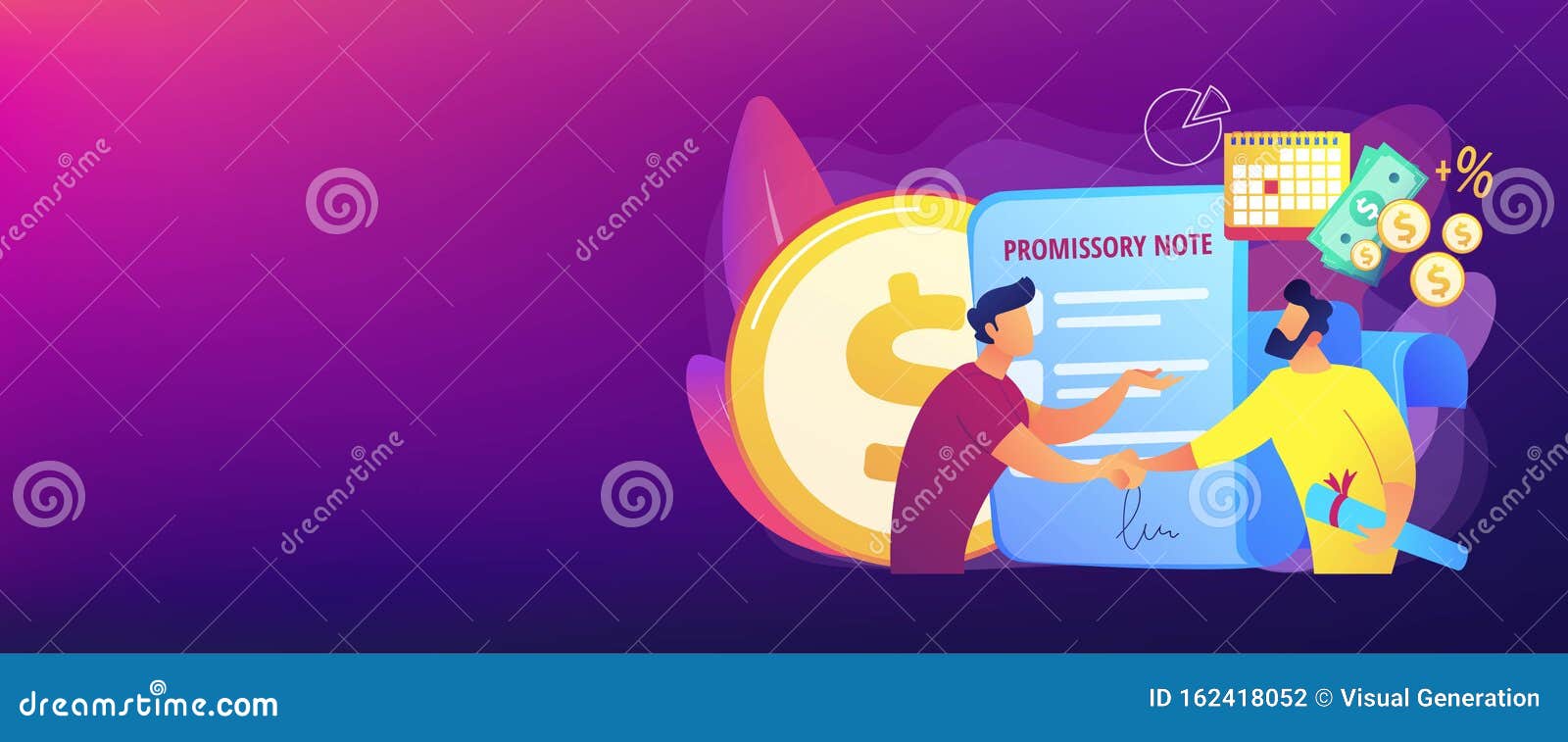 Promissory Note Concept Banner  Header  Stock Vector Illustration of 