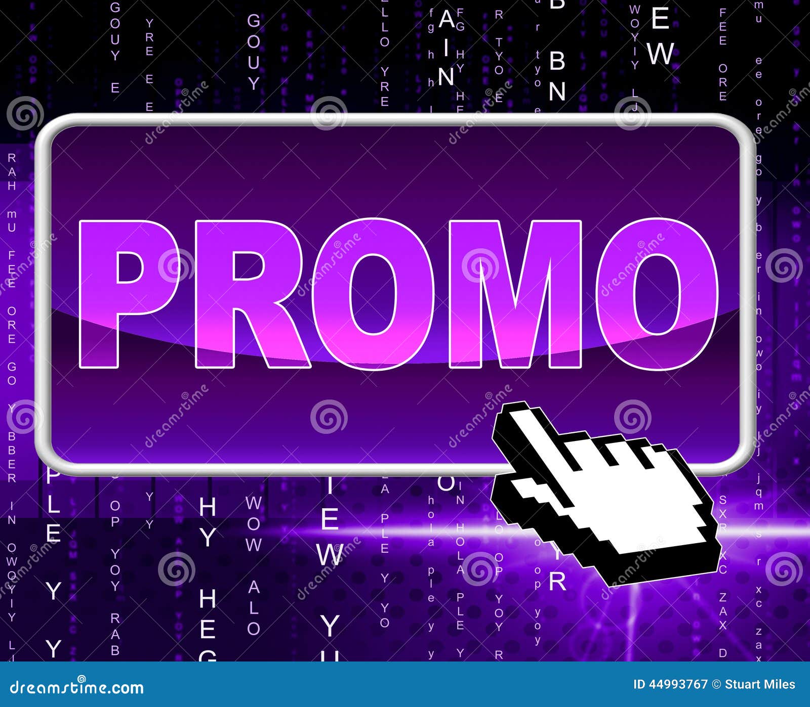 Promo Button Means World Wide  and Network Stock Illustration