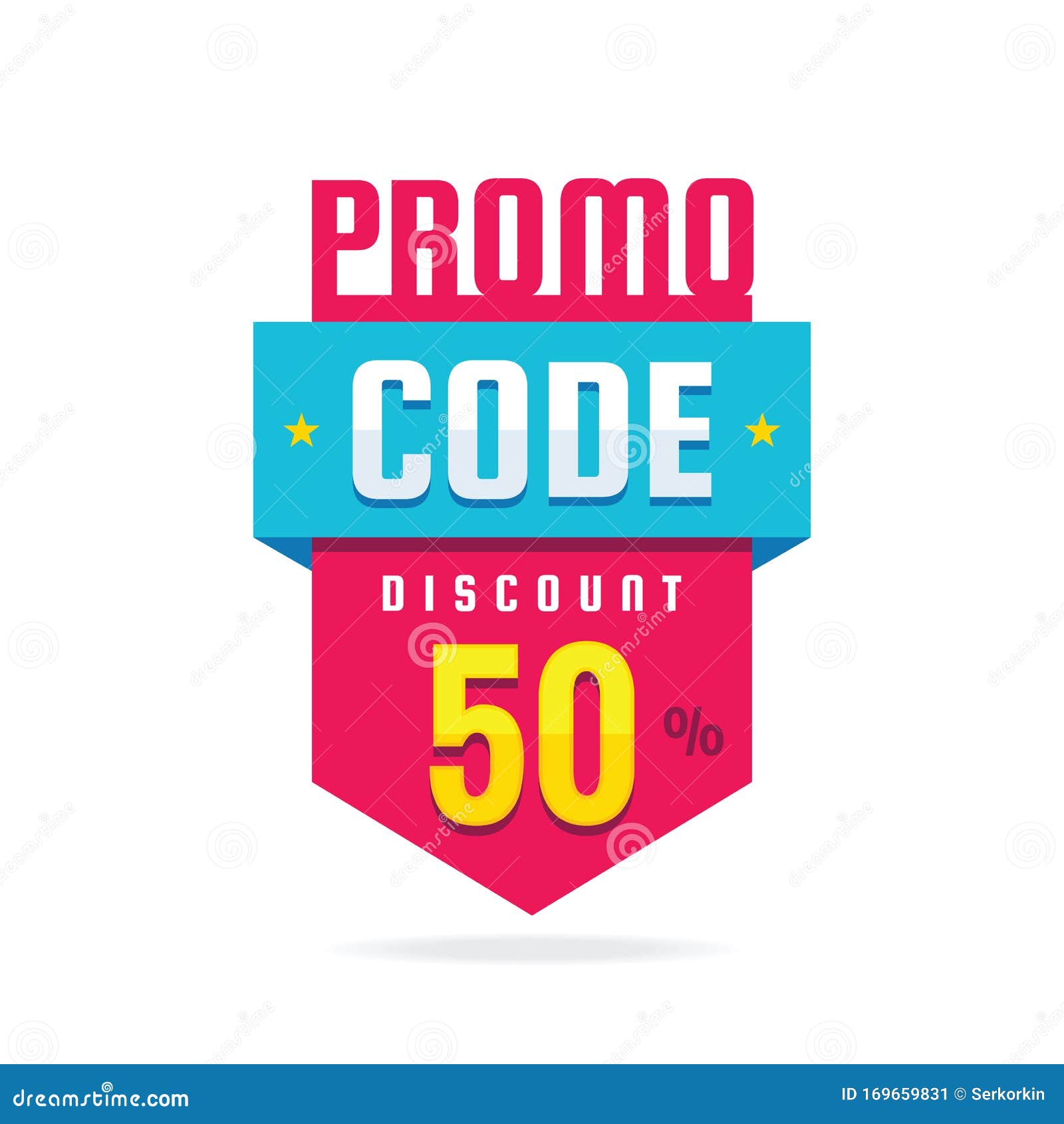 Promo code coupon code flat badge design on white Vector Image