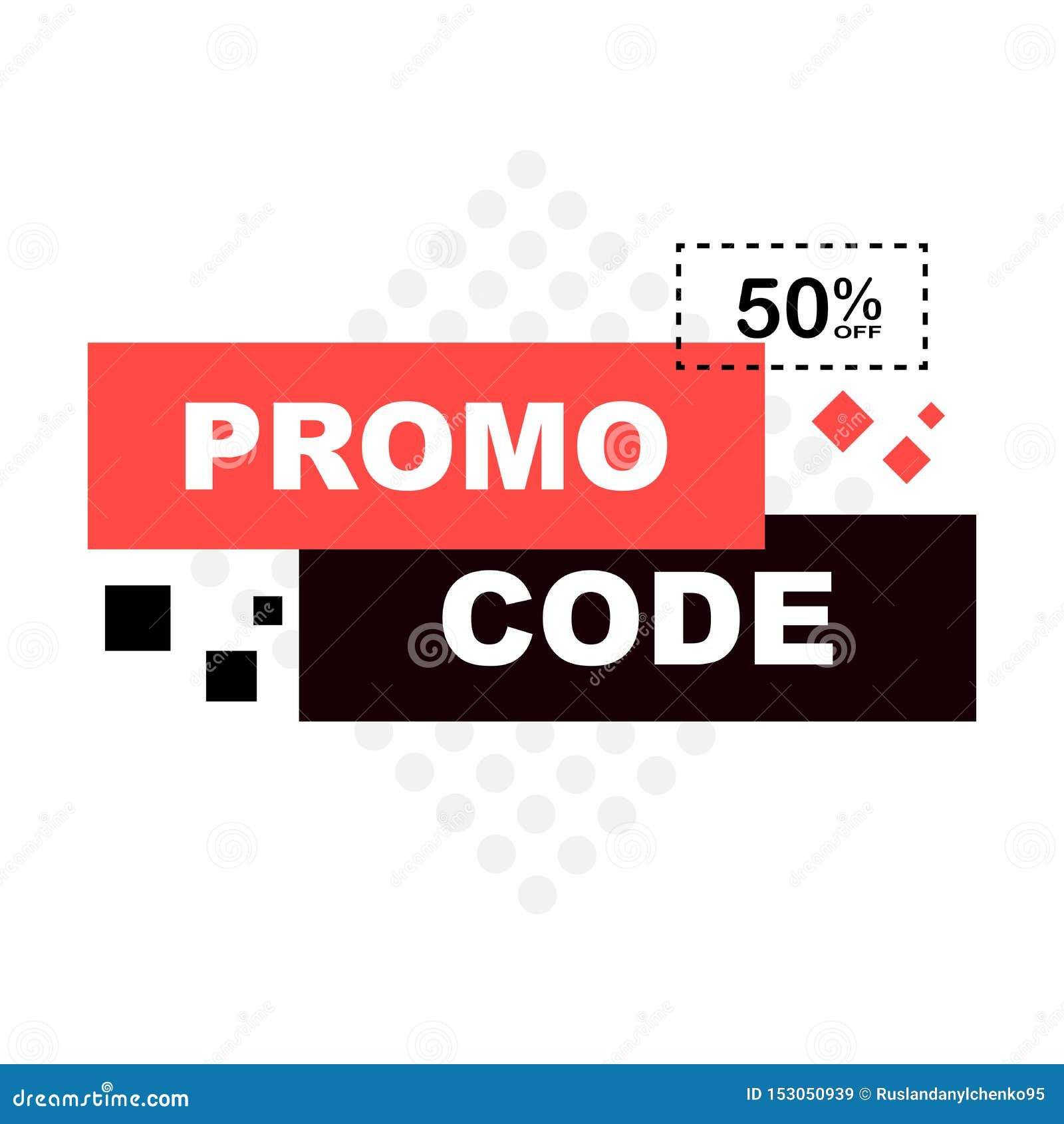 Promo Code, Coupon Code. Flat Vector Set Design Illustration on White