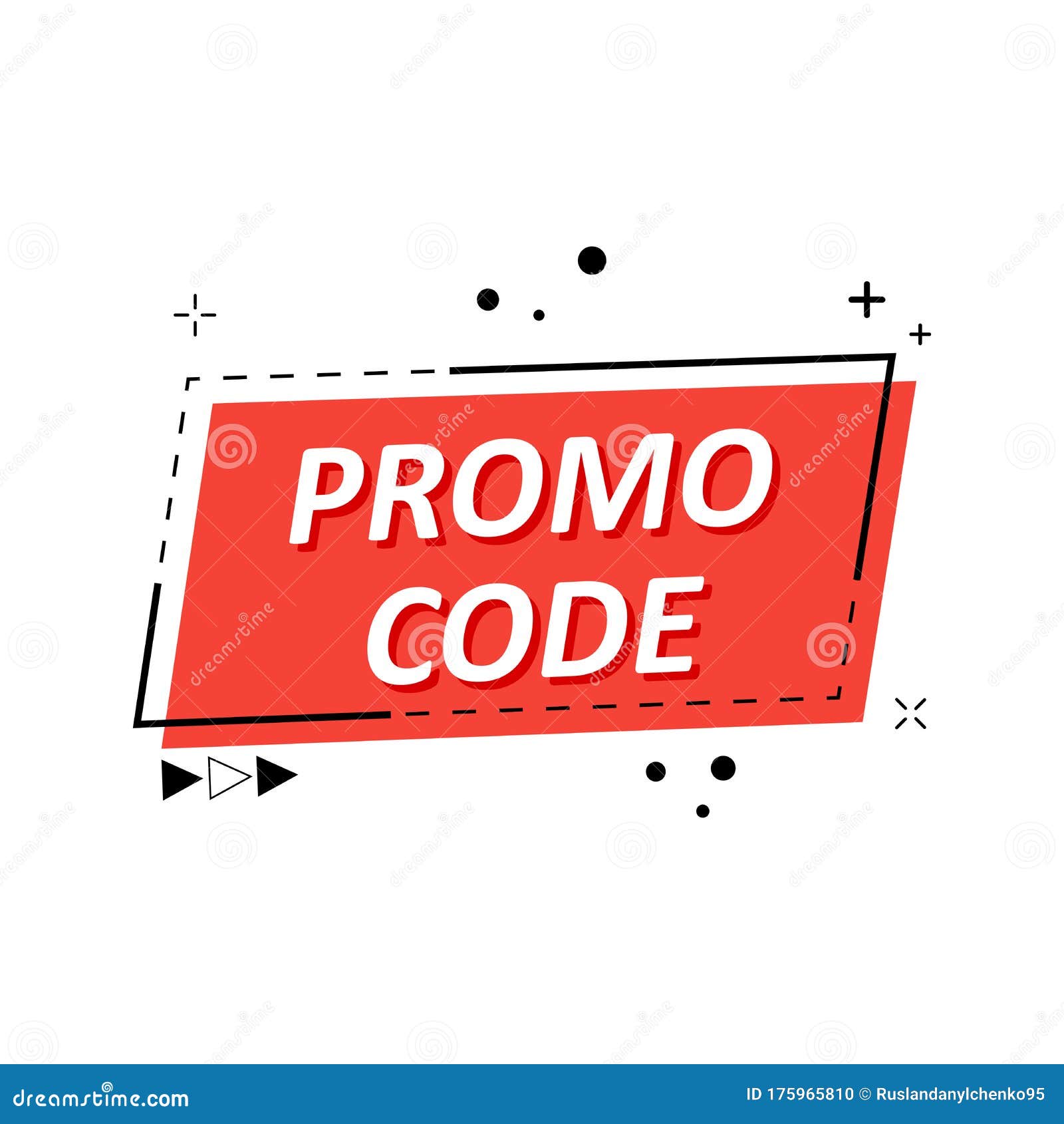 Promo Code Coupon Code Flat Vector Set Design Illustration On