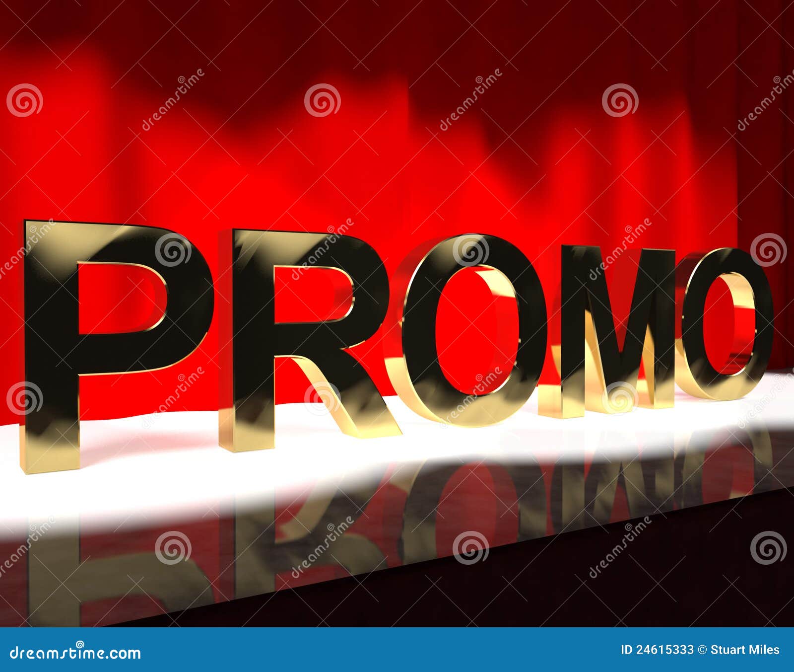 Promo Word on Stage Showing Sale Stock Illustration Illustration of