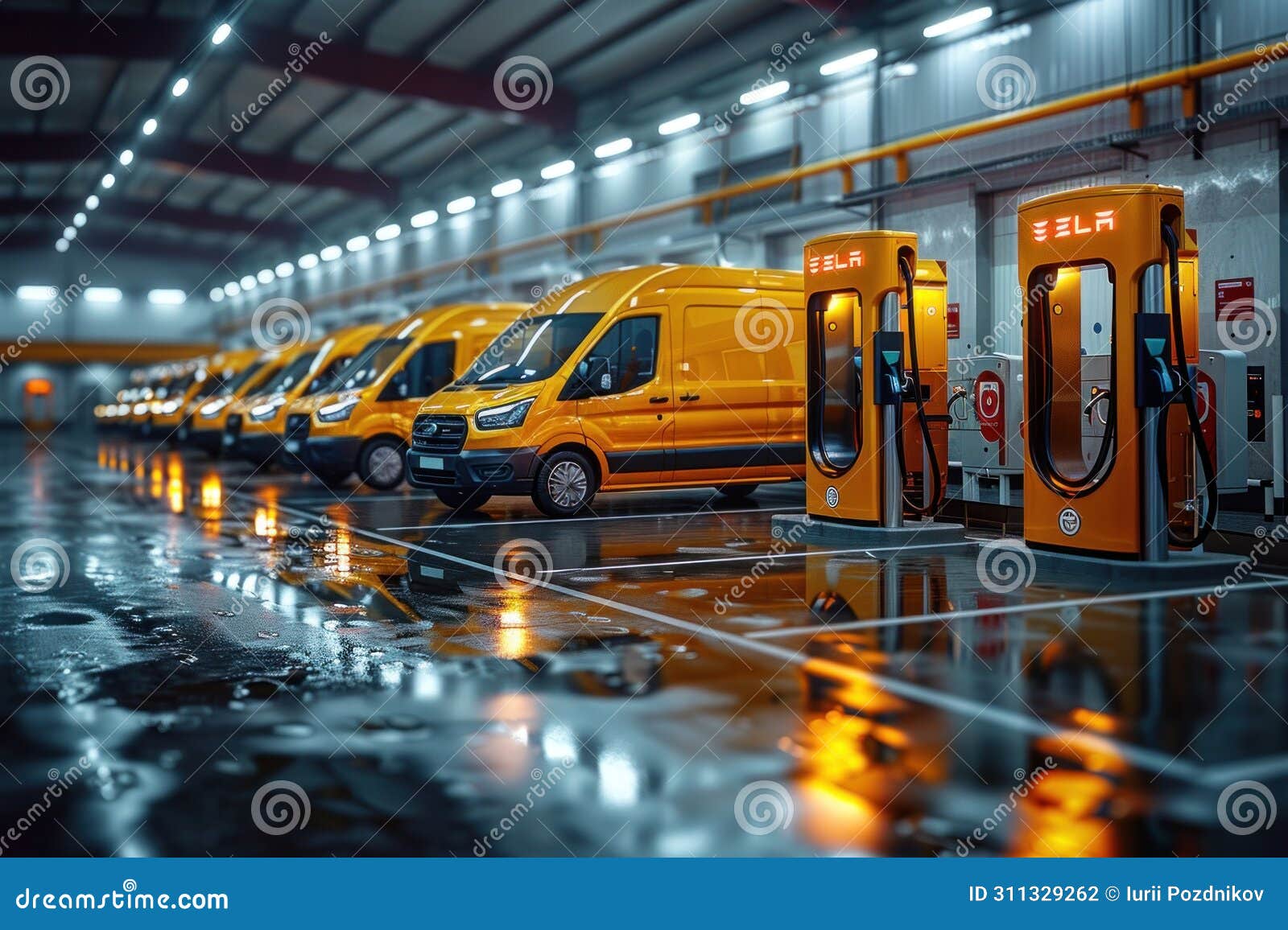 eco-friendly minibuses at the charging station: sustainable transport for a clean future