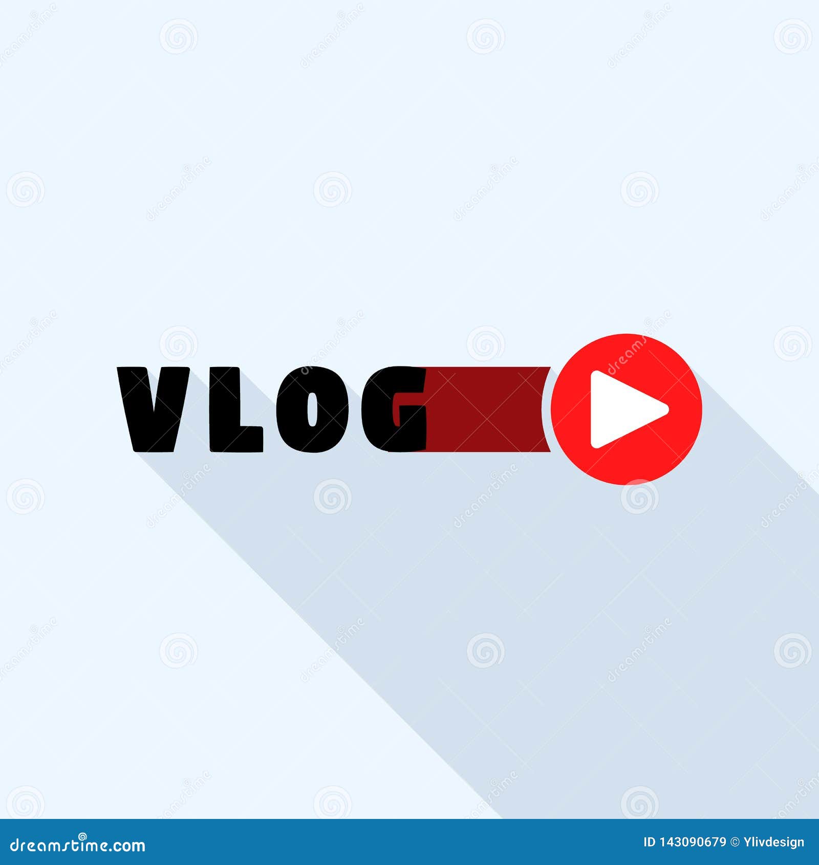 Vlog logo with retro tv icon Royalty Free Vector Image