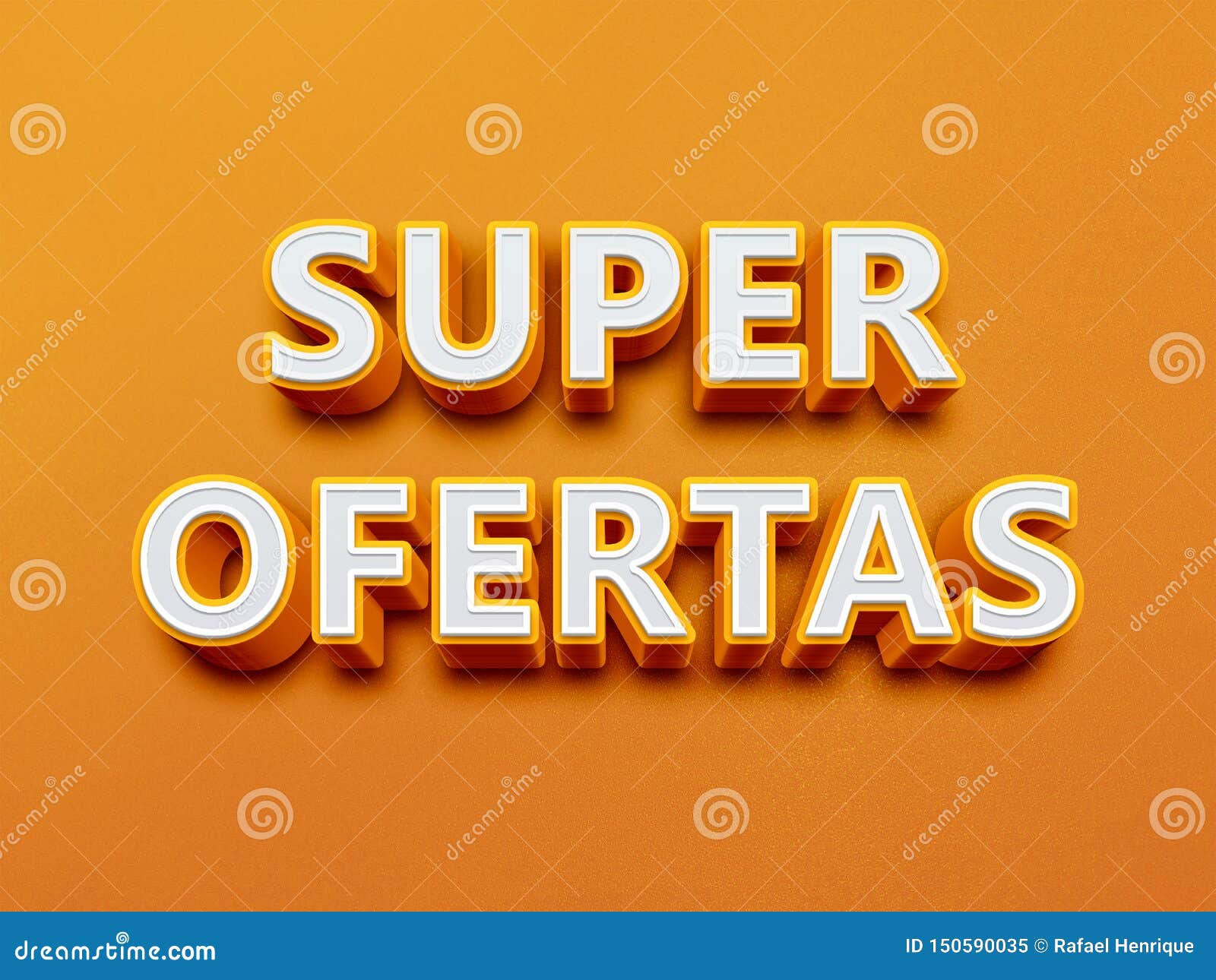 promotional stamp `super offers`.  of brazil with text for retail campaigns in portuguese. 3d