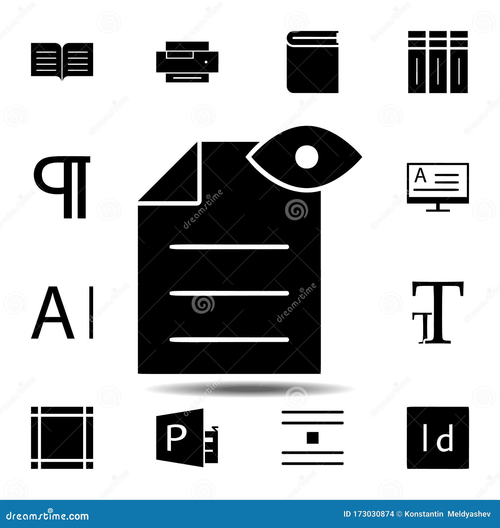 Download Proof Reading, Text Icon. Simple Glyph, Flat Vector Of Text Editor Set Icons For UI And UX ...