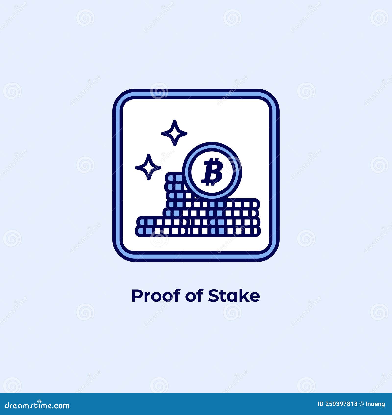 Proof of Stake POS Icon. Crypto Staking Concept Stock Vector